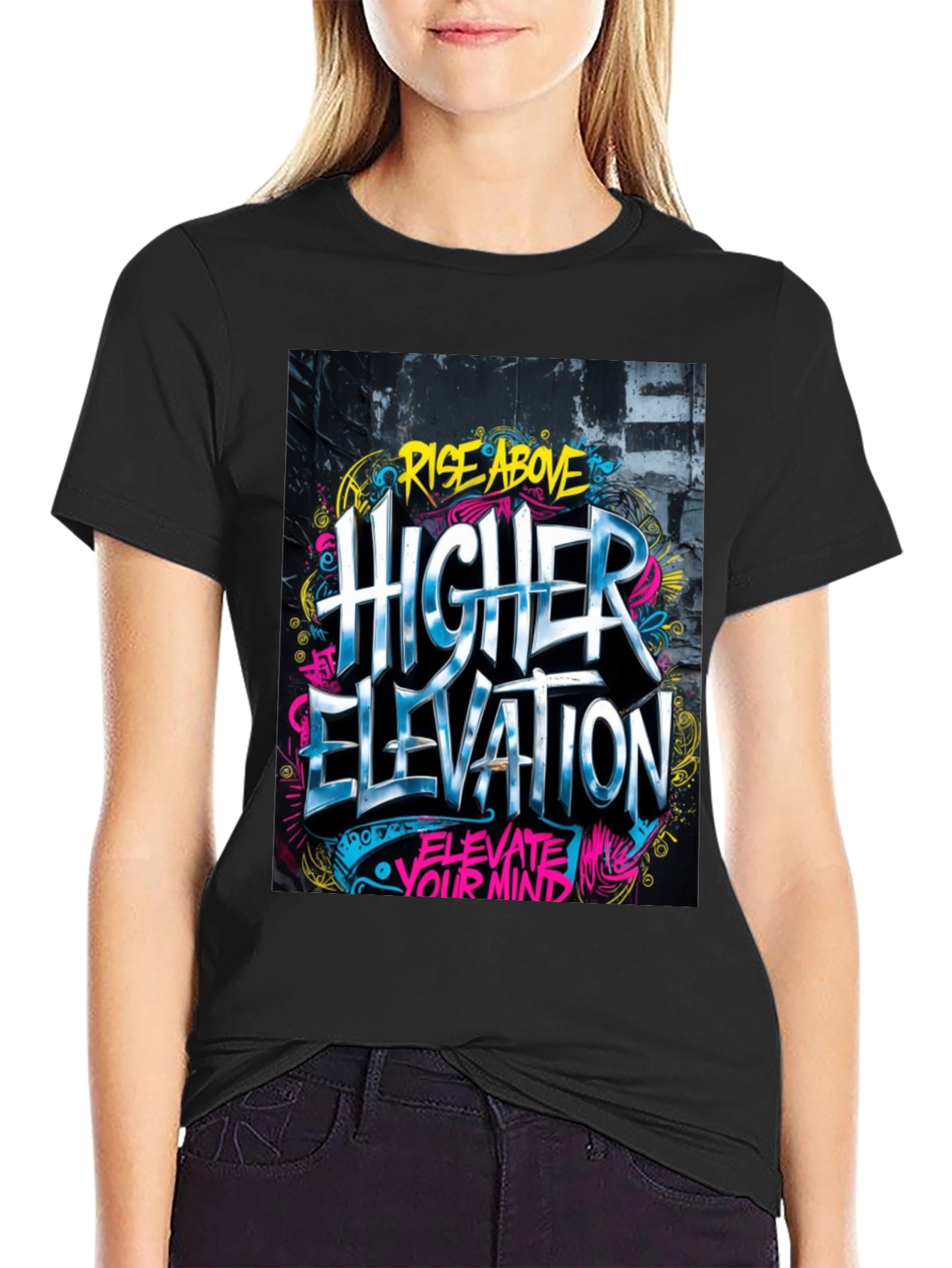 Rise Above Higher Elevation Graphic Tee - Black