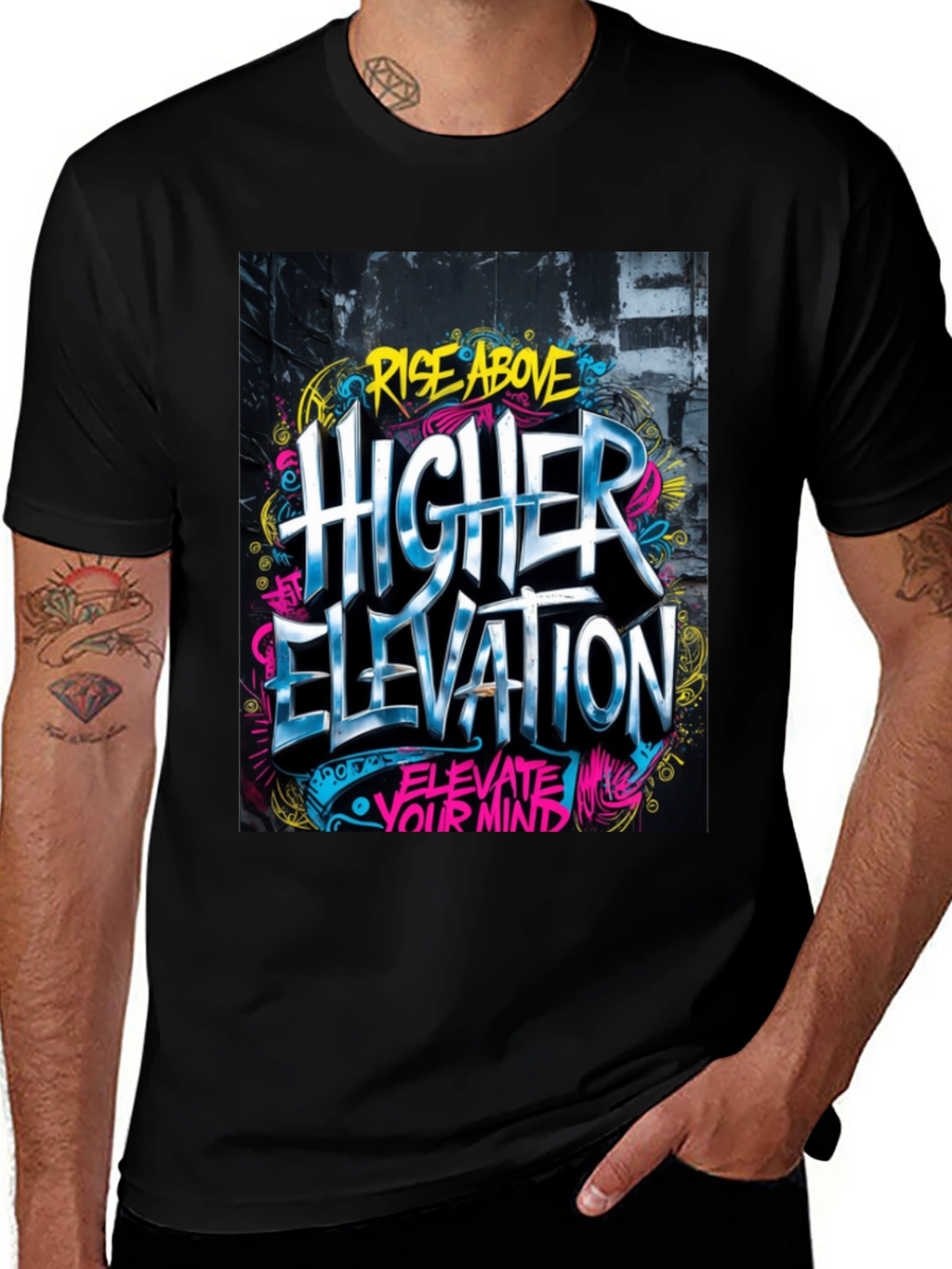 Rise Above Higher Elevation Graphic Tee - Black