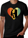 Retro Heart Piano Player Graphic T-Shirt