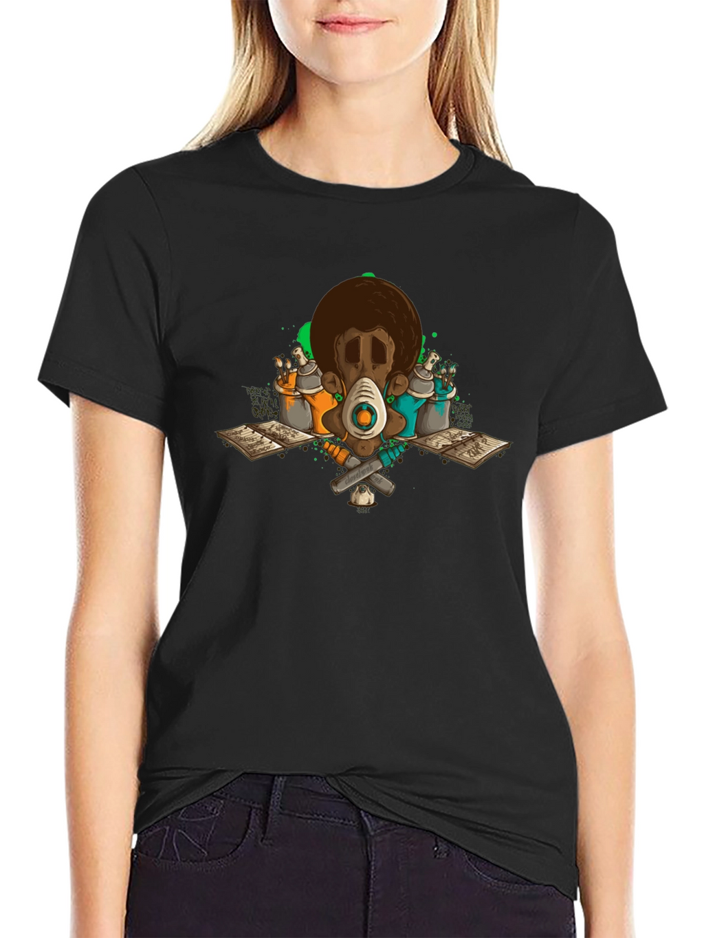 Graffiti Artist Afro Tee - Street Art Style