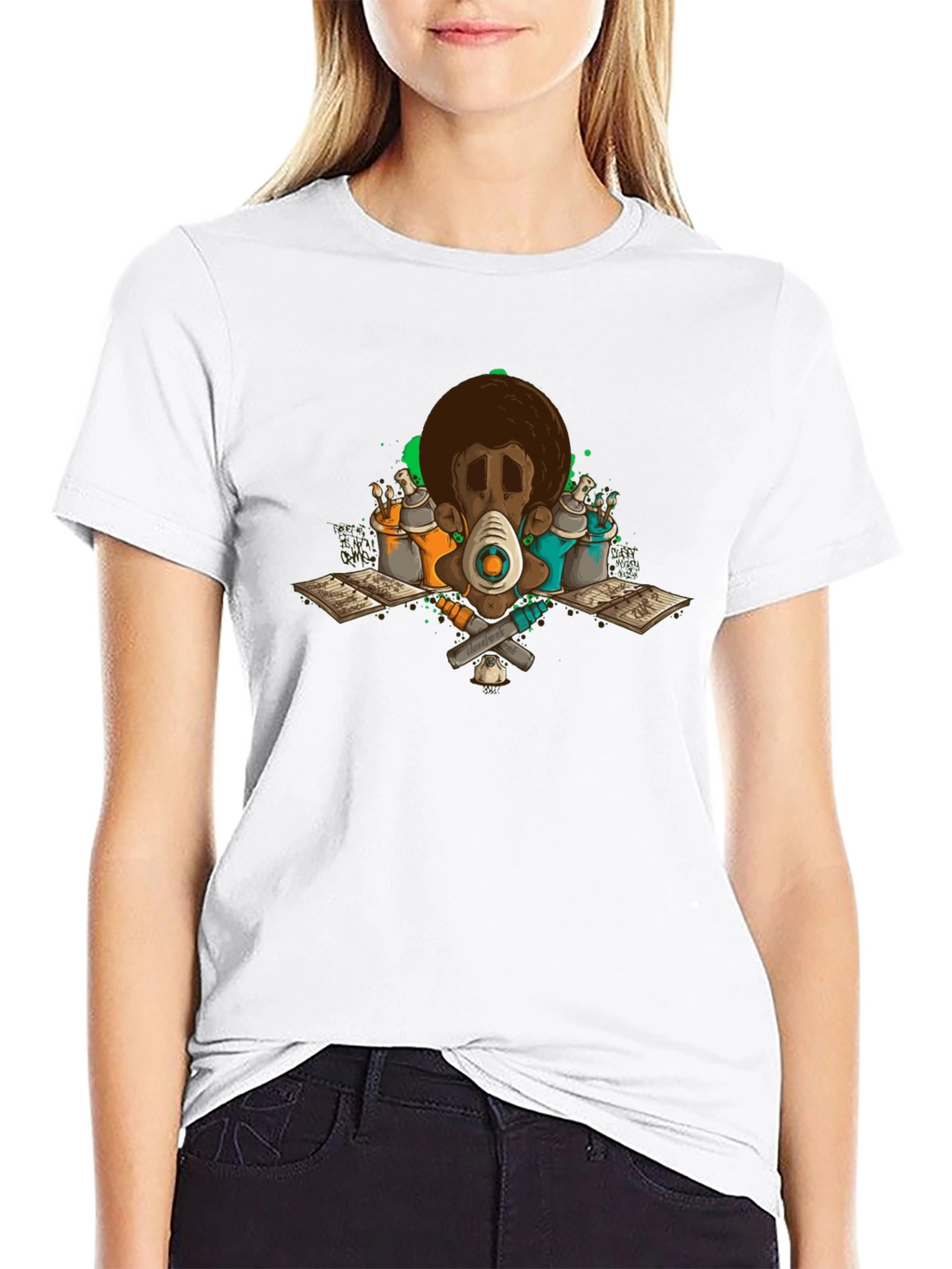 Graffiti Artist Afro Tee - Street Art Style