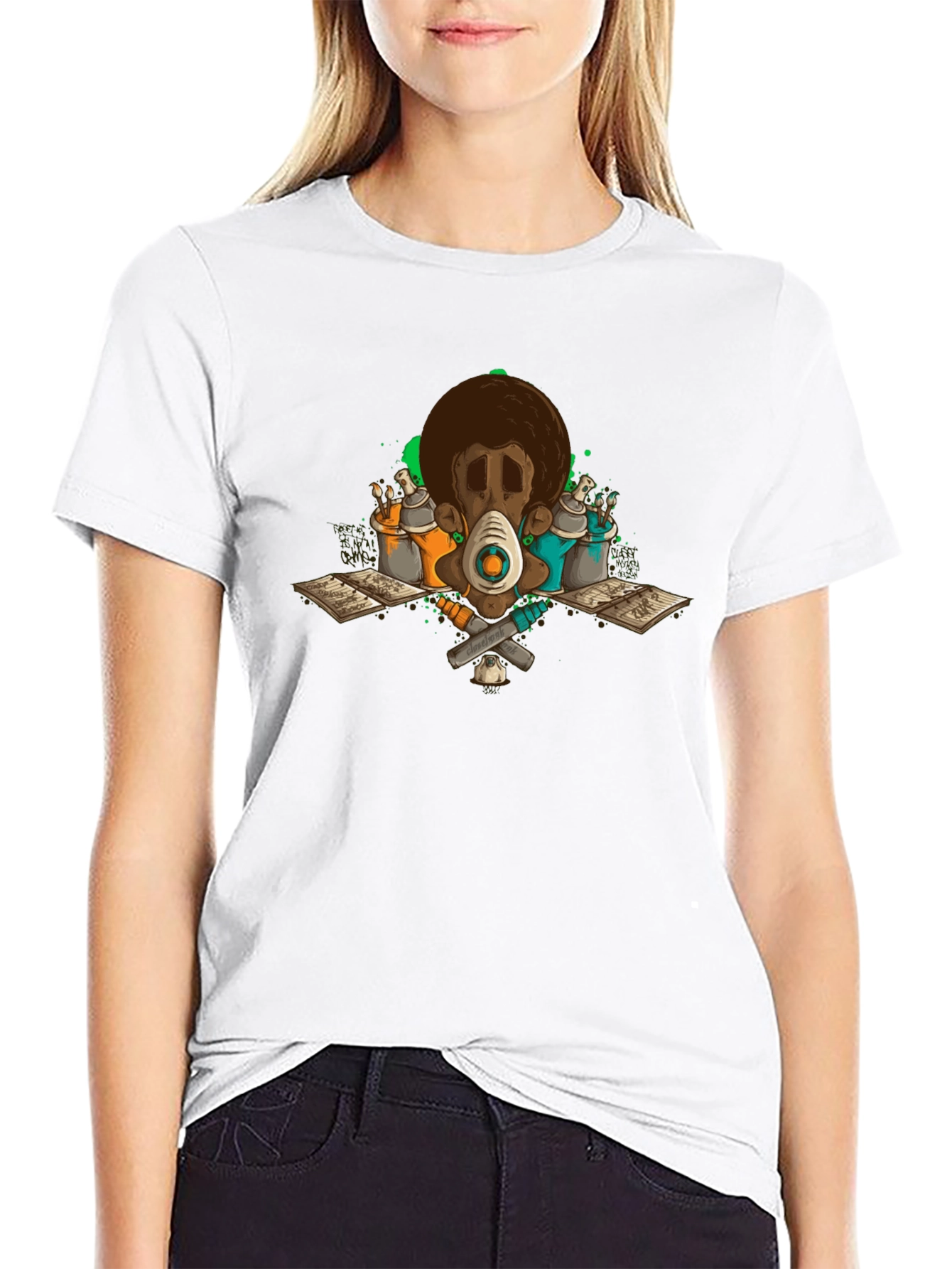 Graffiti Artist Afro Tee - Street Art Style