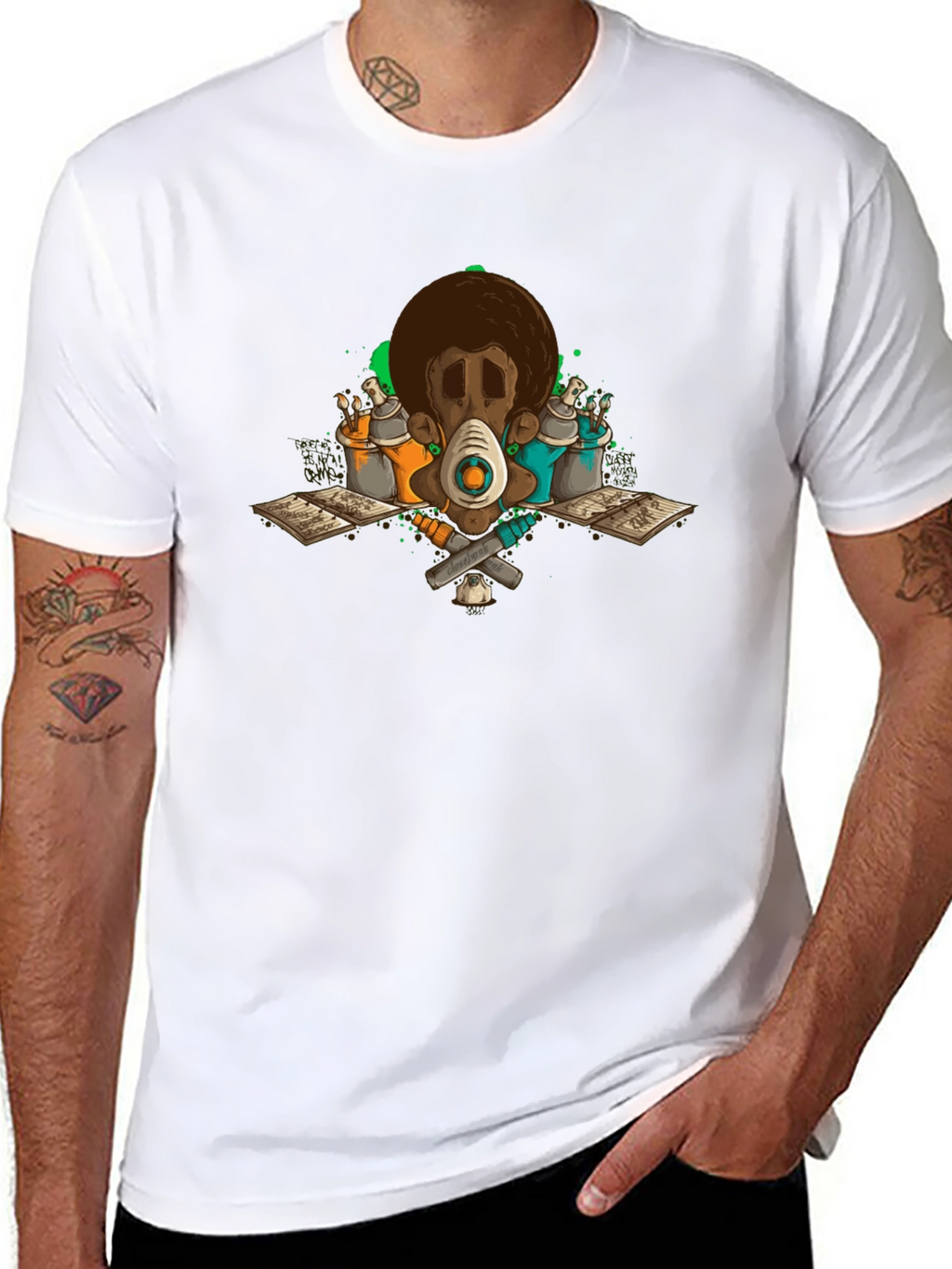 Graffiti Artist Afro Tee - Street Art Style