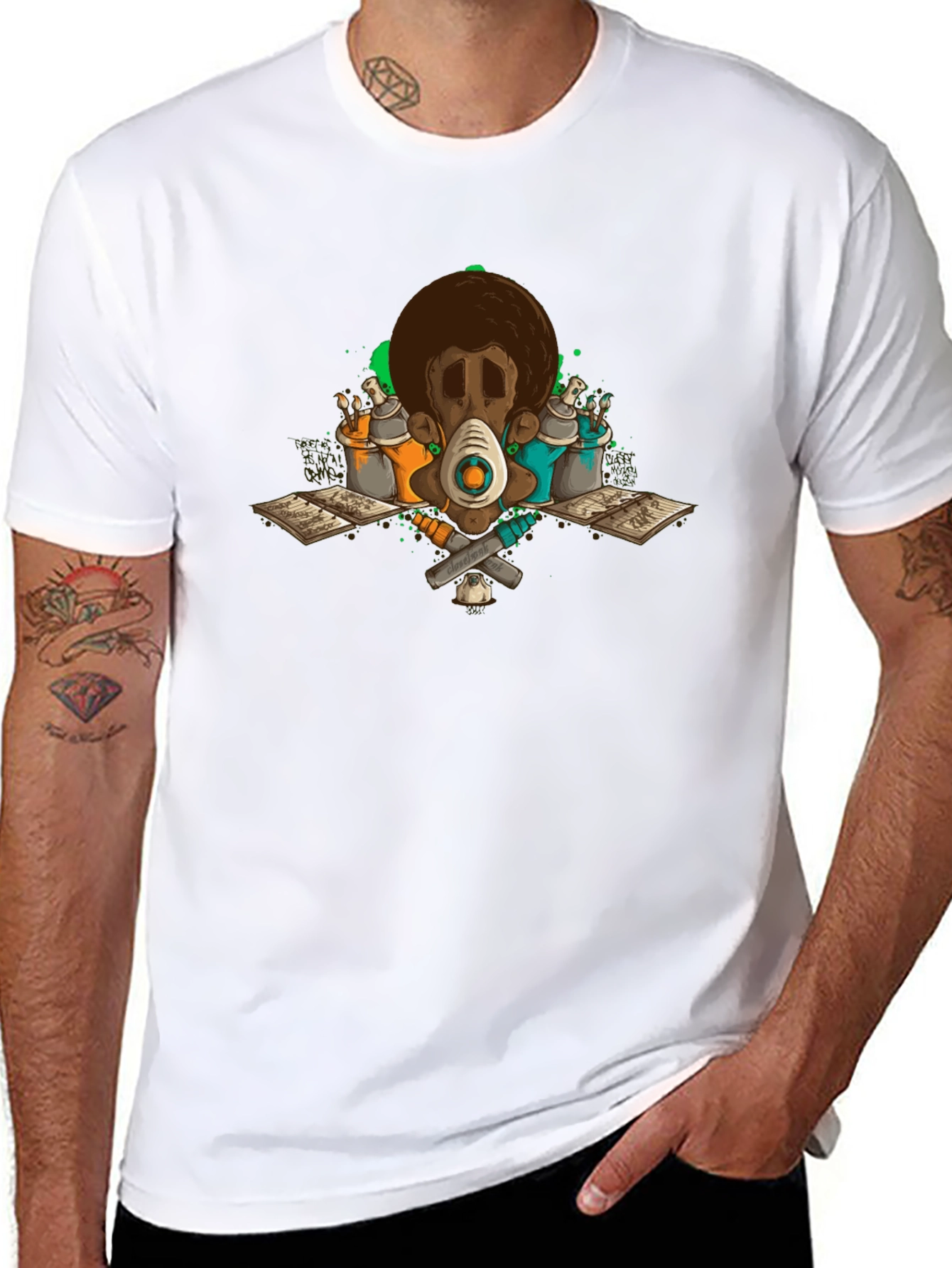 Graffiti Artist Afro Tee - Street Art Style