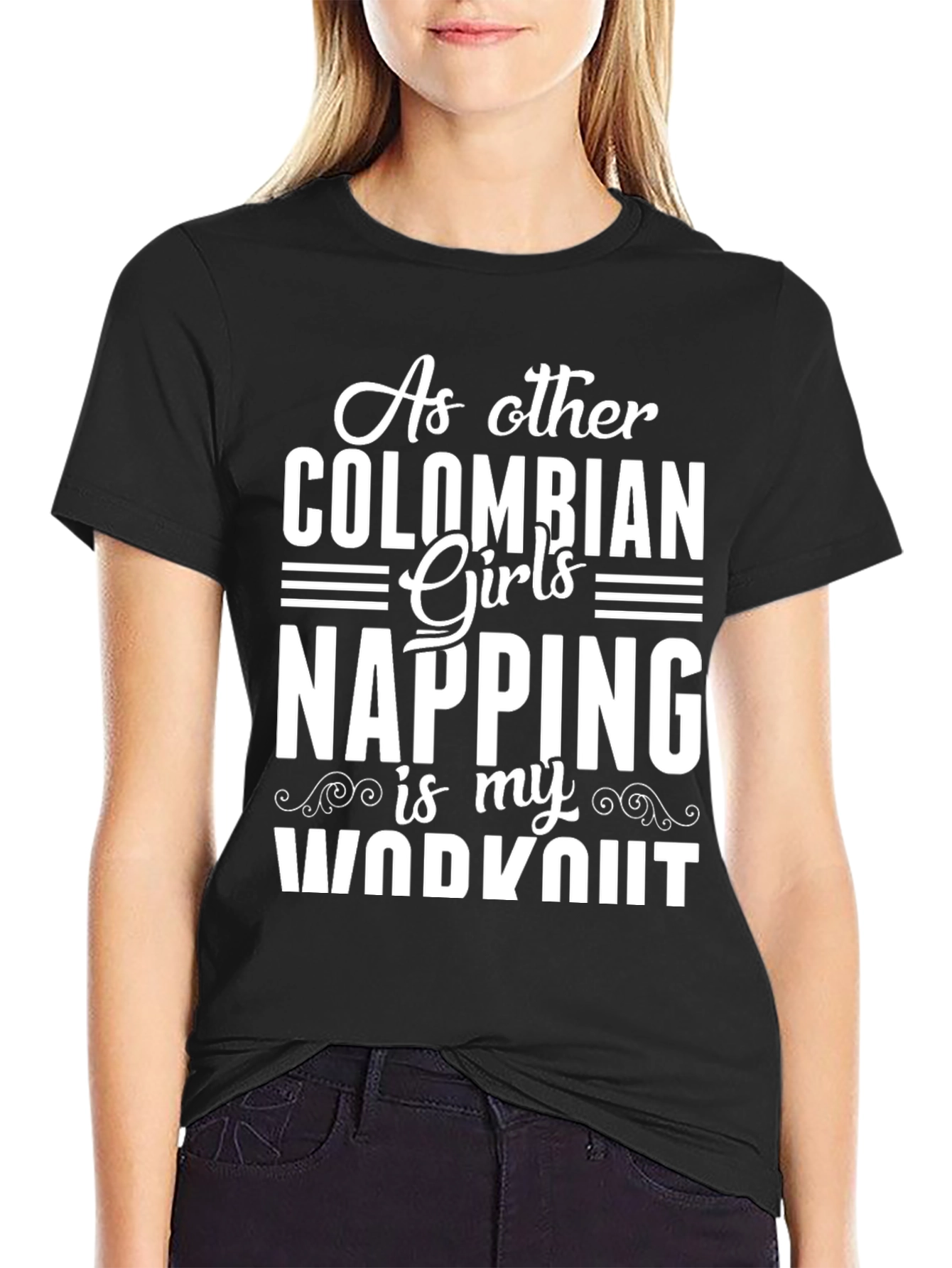 Colombian Girl Napping Workout T-Shirt