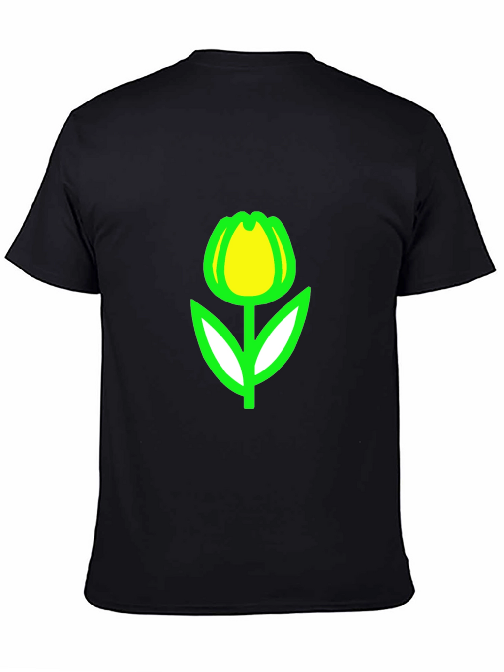 Tulip Graphic Tee - Black Casual T-Shirt