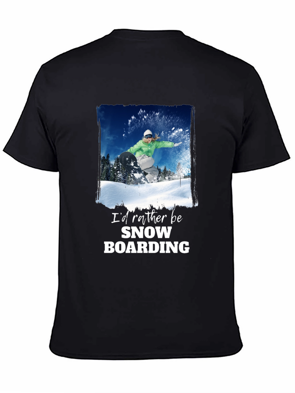 Snowboarding Graphic T-Shirt - Black