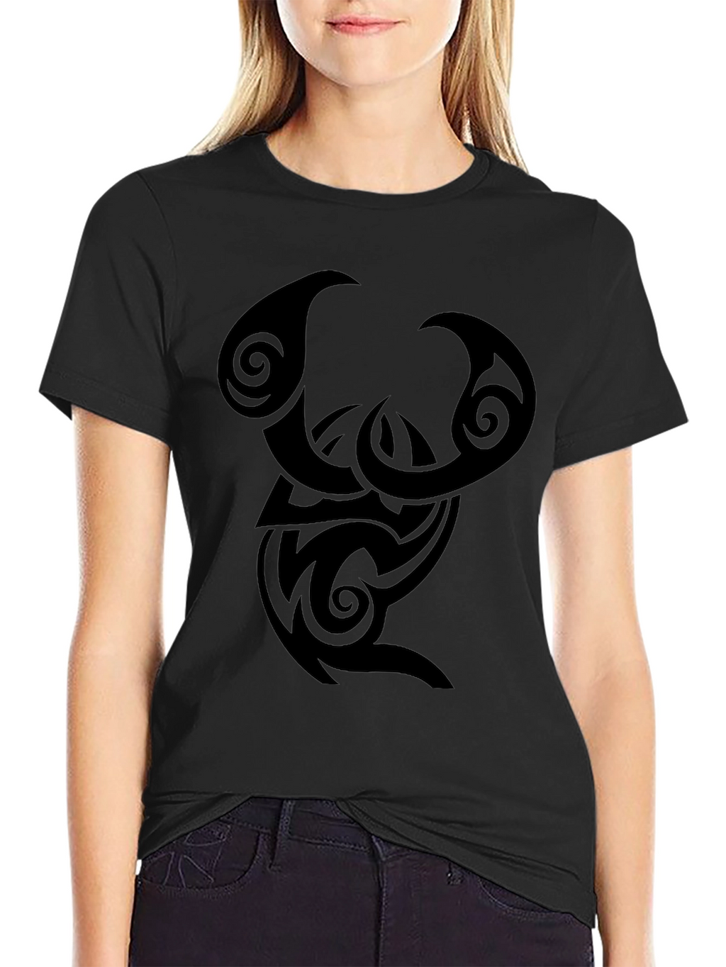 Tribal Design Black T-Shirt