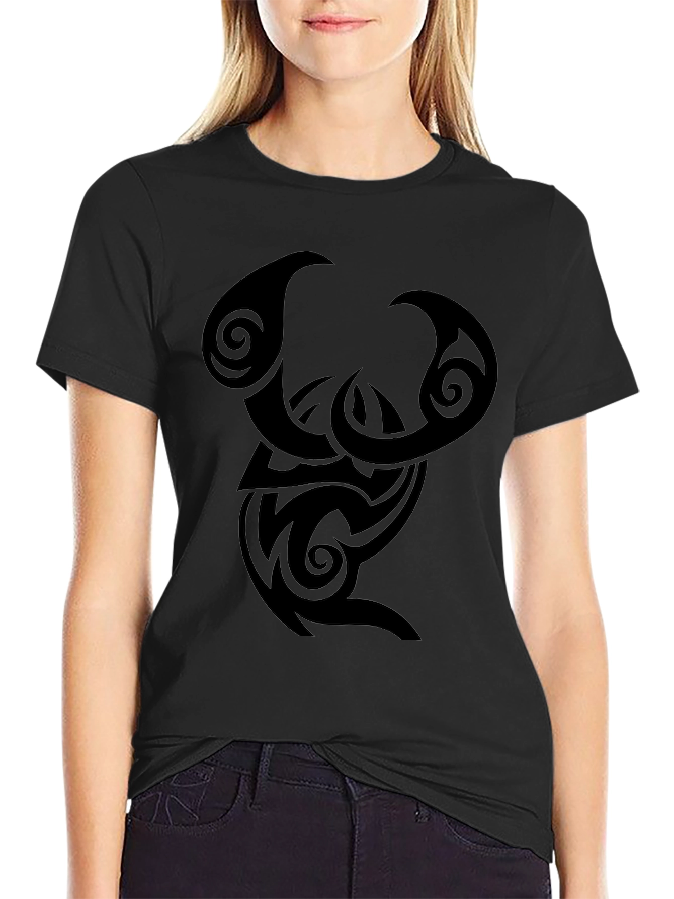 Tribal Design Black T-Shirt