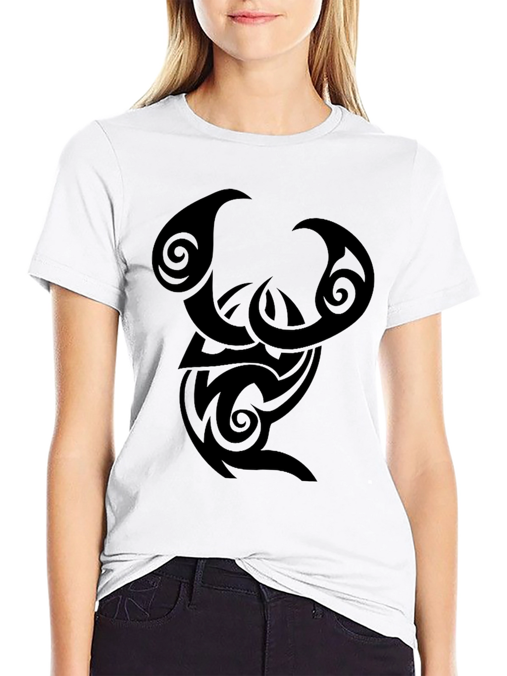 Tribal Design Black T-Shirt