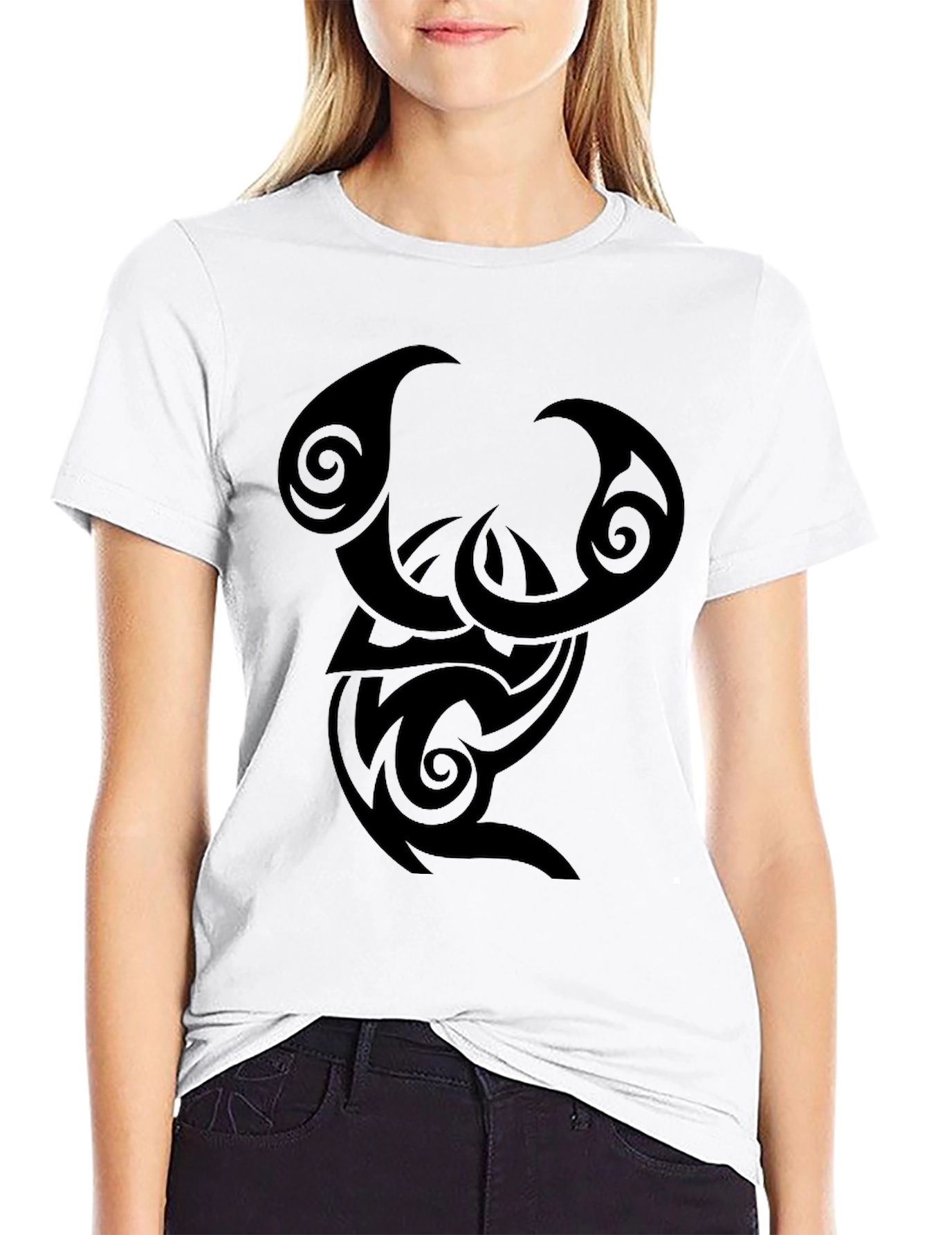 Tribal Design Black T-Shirt