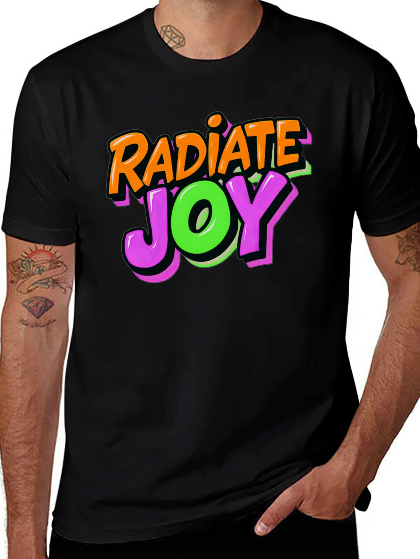 Radiate Joy Black Graphic T-Shirt