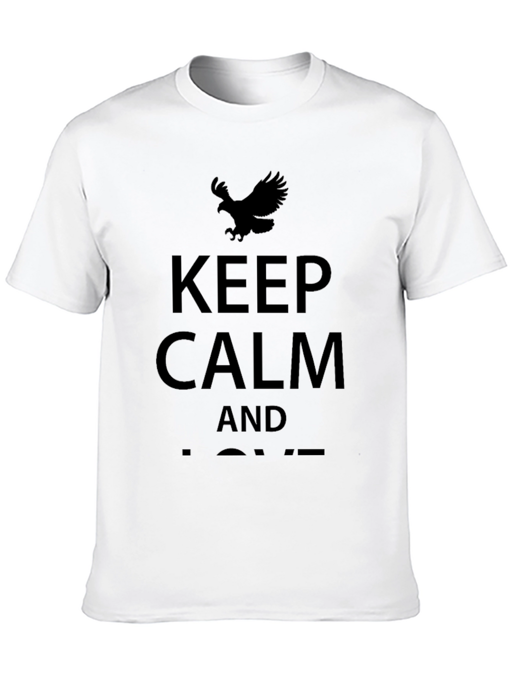 Keep Calm Eagle Graphic T-Shirt - Black