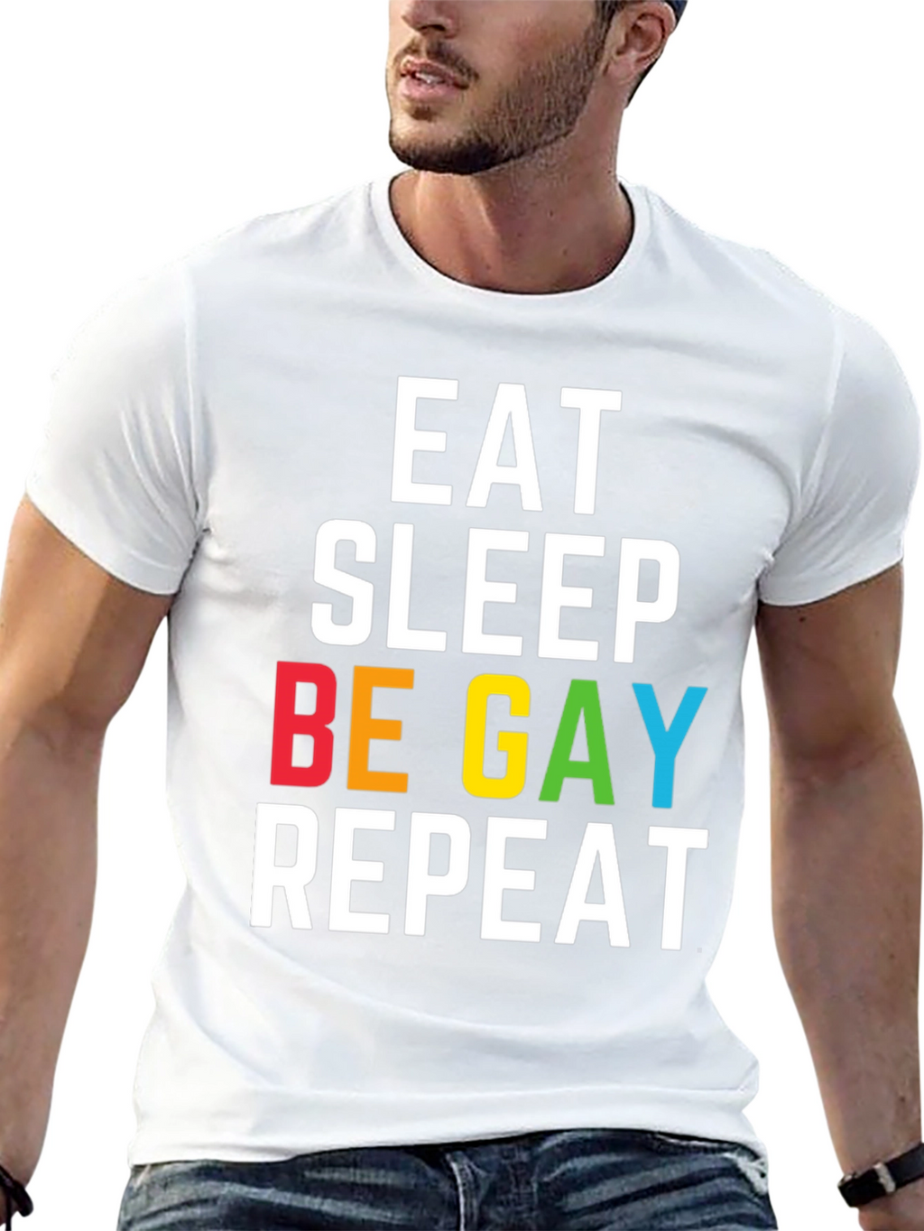 Eat Sleep Be Gay Repeat T-Shirt
