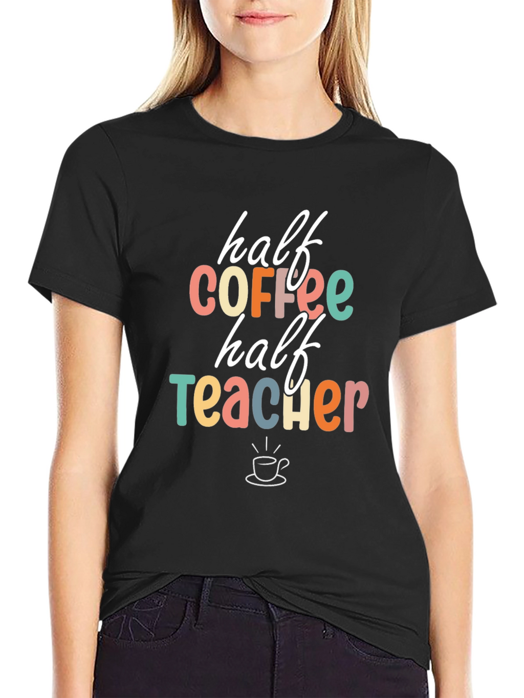 Half Coffee Half Teacher Graphic Tee