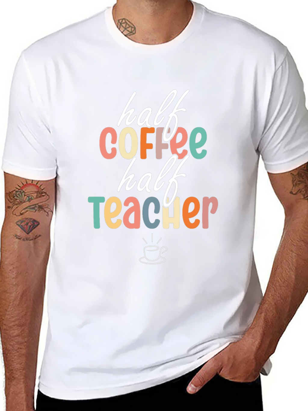 Half Coffee Half Teacher Graphic Tee