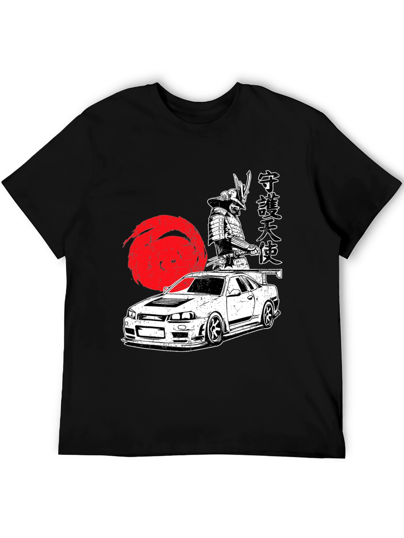 Samurai Car Graphic Tee - Cool Japanese Style