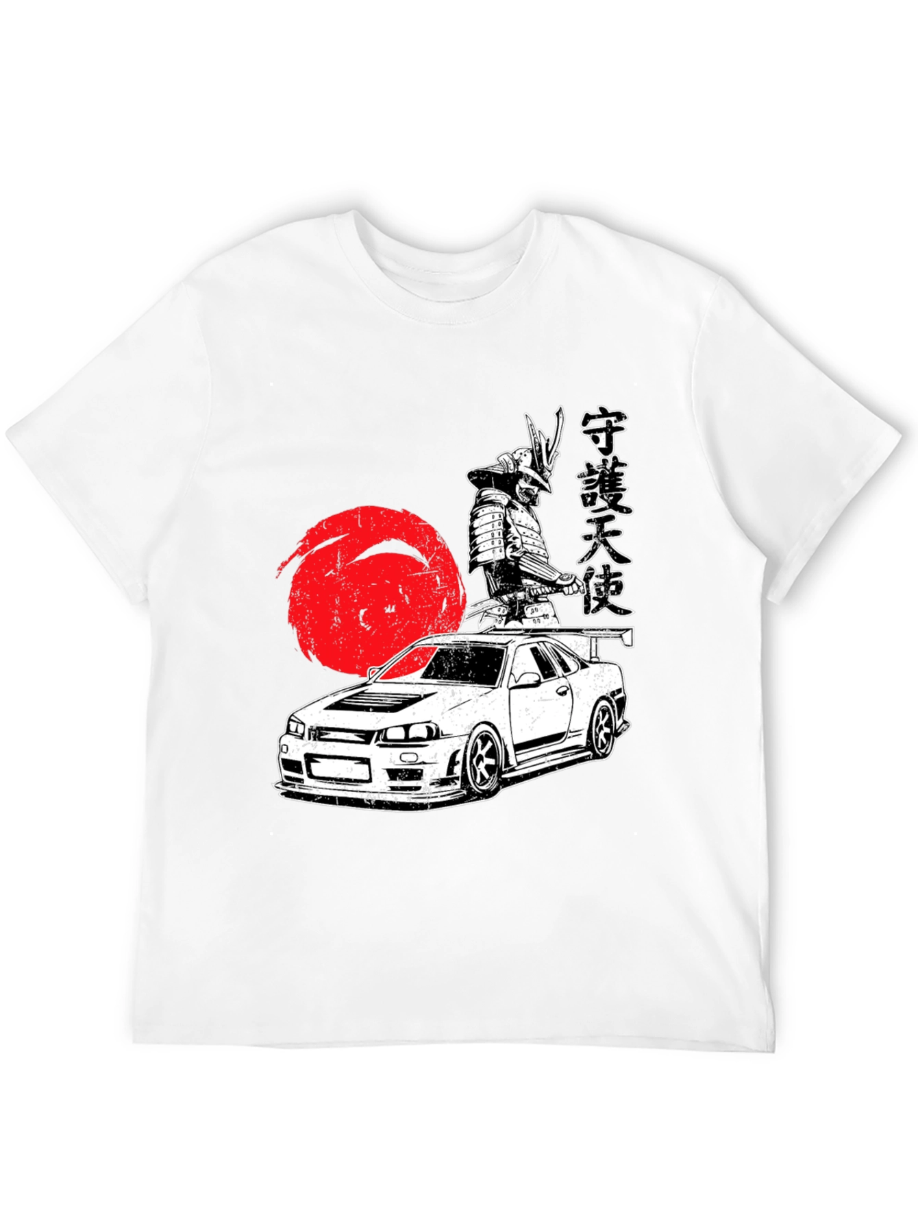 Samurai Car Graphic Tee - Cool Japanese Style