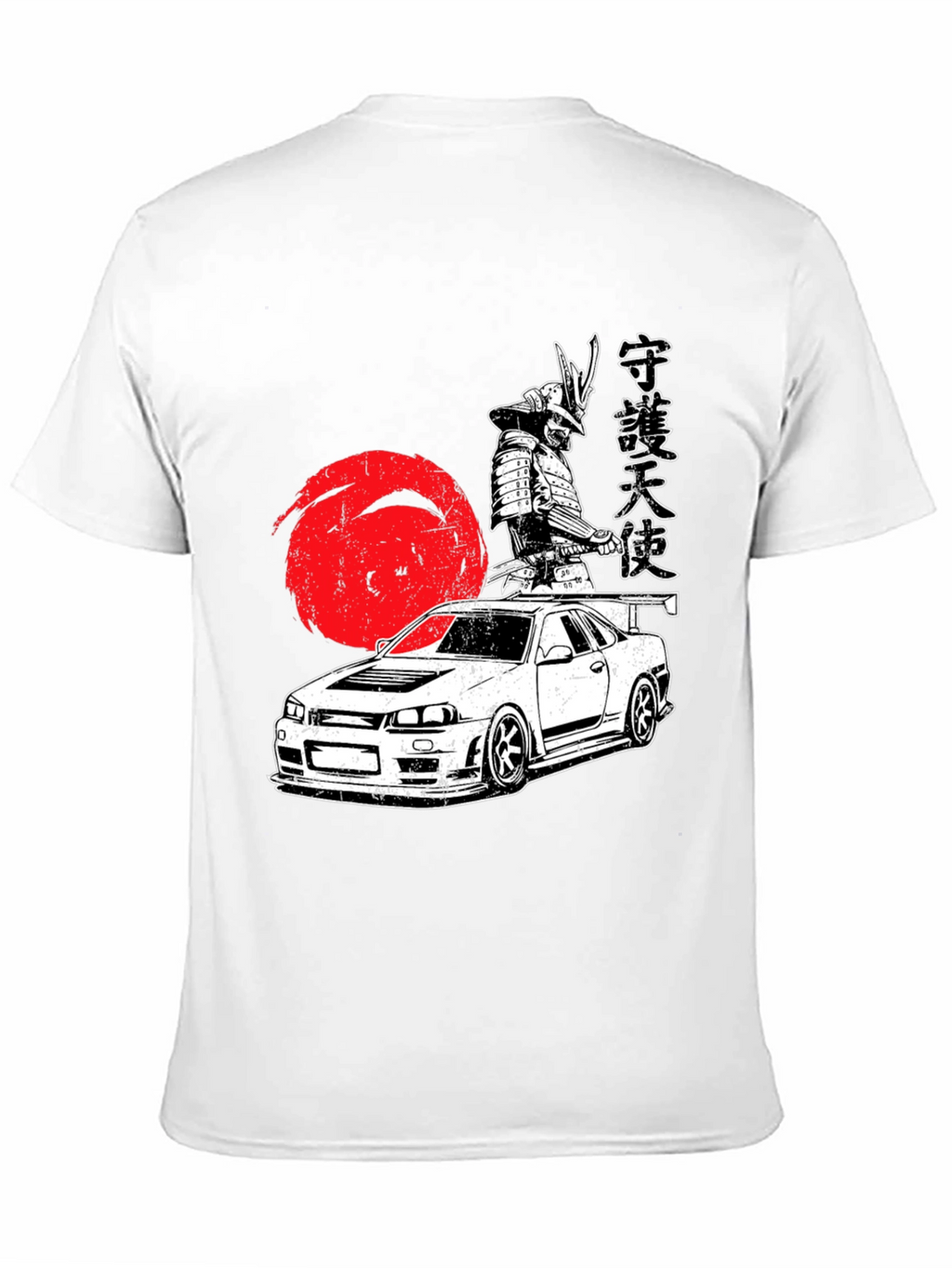 Samurai Car Graphic Tee - Cool Japanese Style