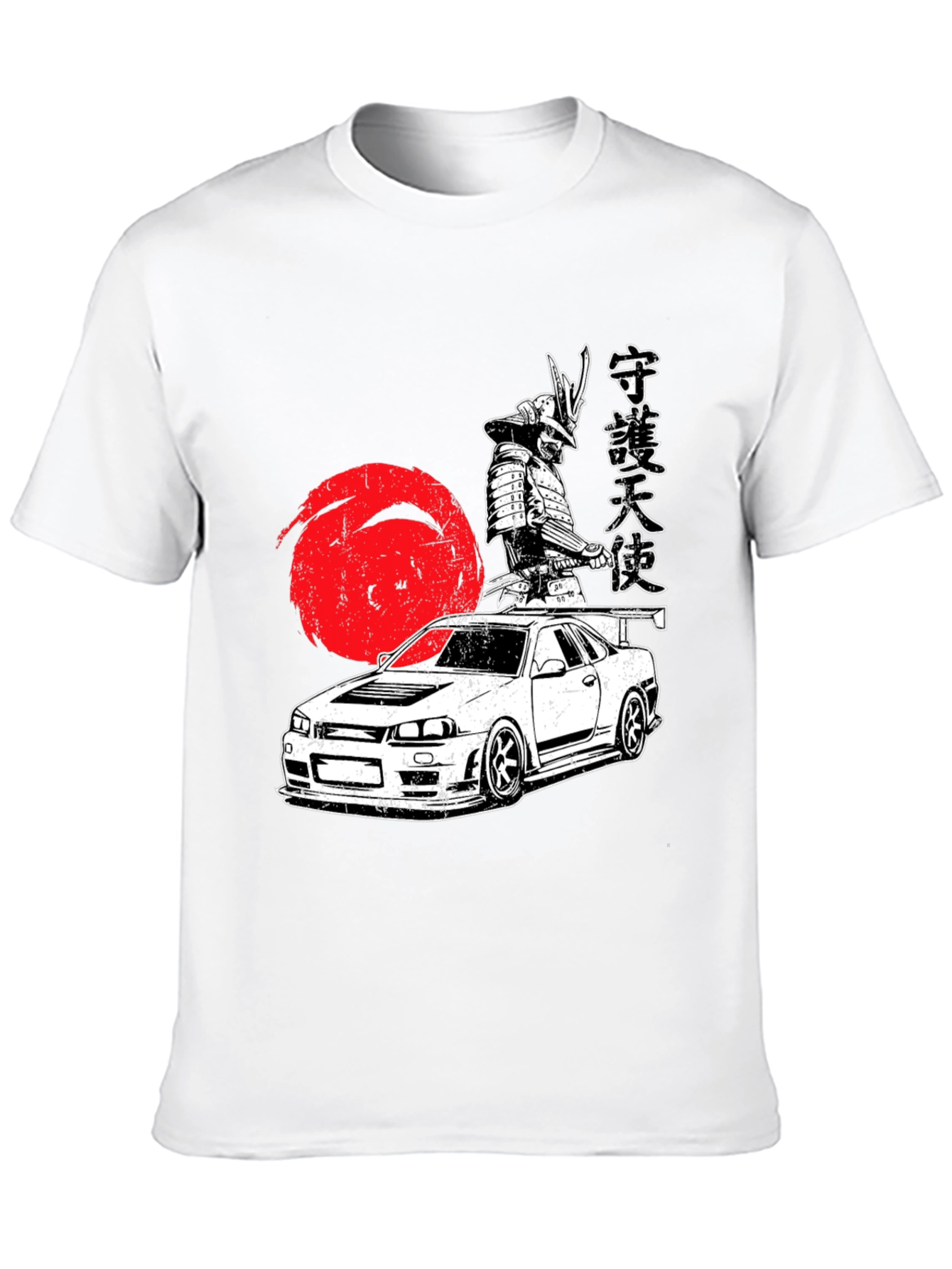 Samurai Car Graphic Tee - Cool Japanese Style