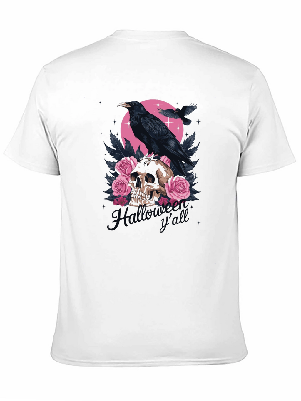 Raven Skull Roses Graphic Tee