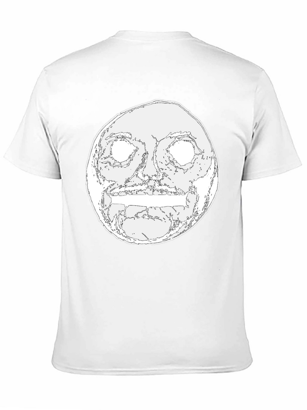 Mens Black Graphic Tee - Moon Face Design
