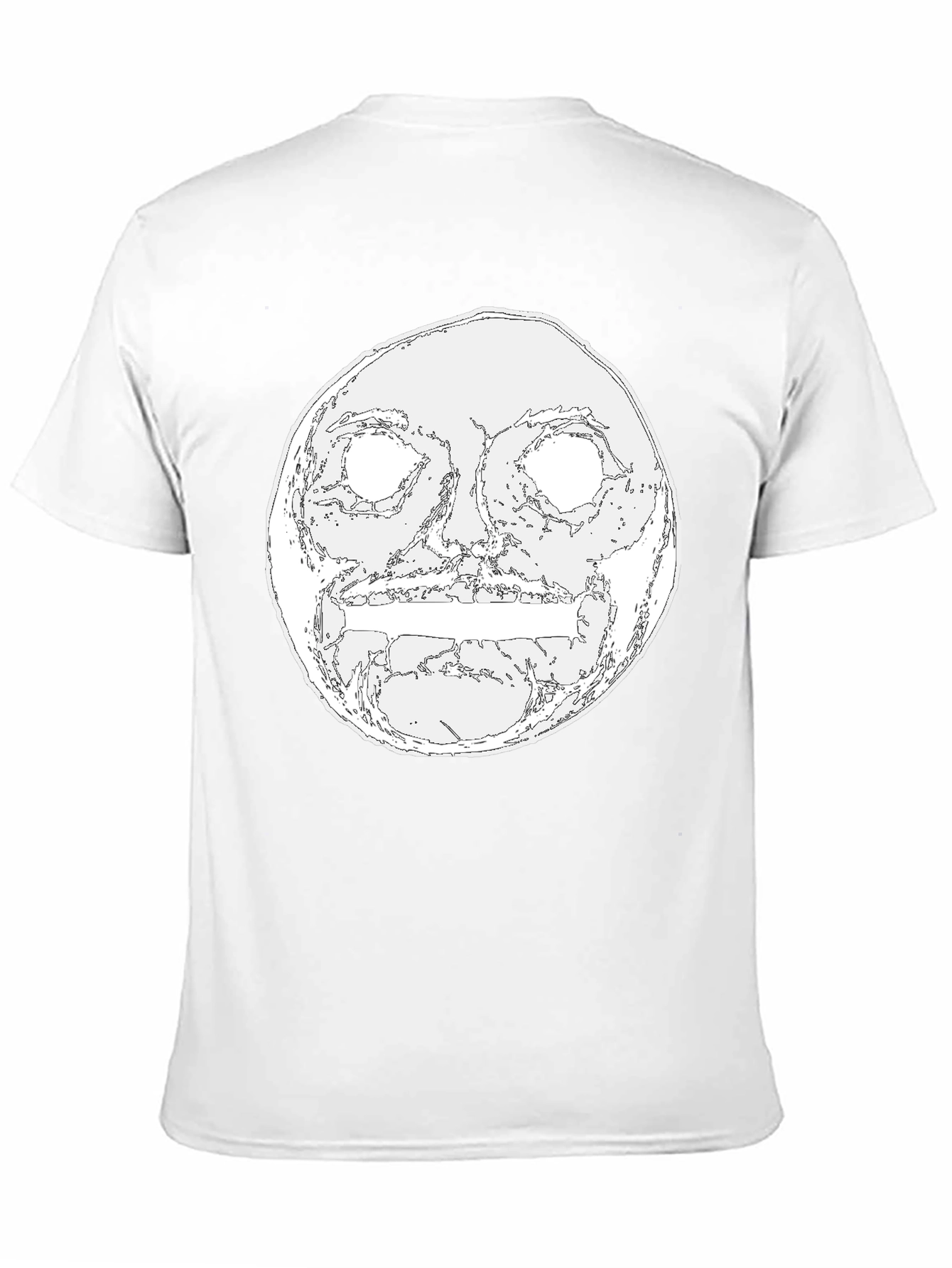 Mens Black Graphic Tee - Moon Face Design