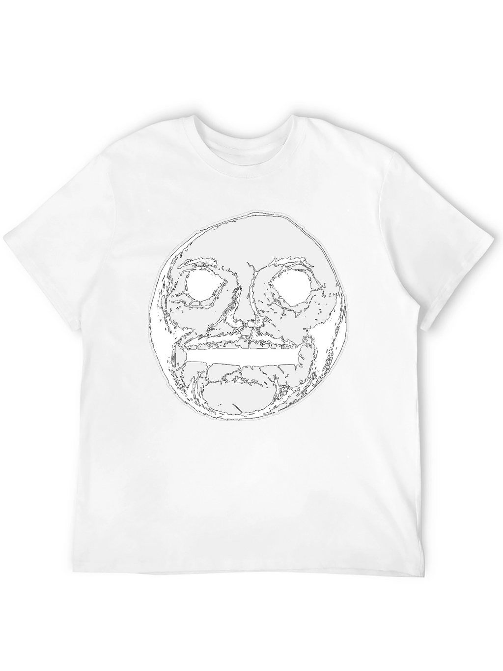 Mens Black Graphic Tee - Moon Face Design