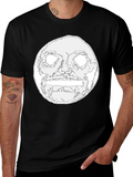 Mens Black Graphic Tee - Moon Face Design