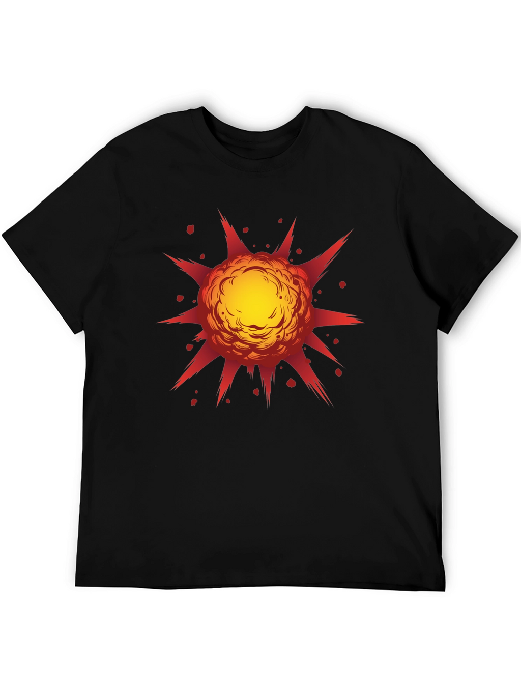Explosive Graphic Print Black T-Shirt