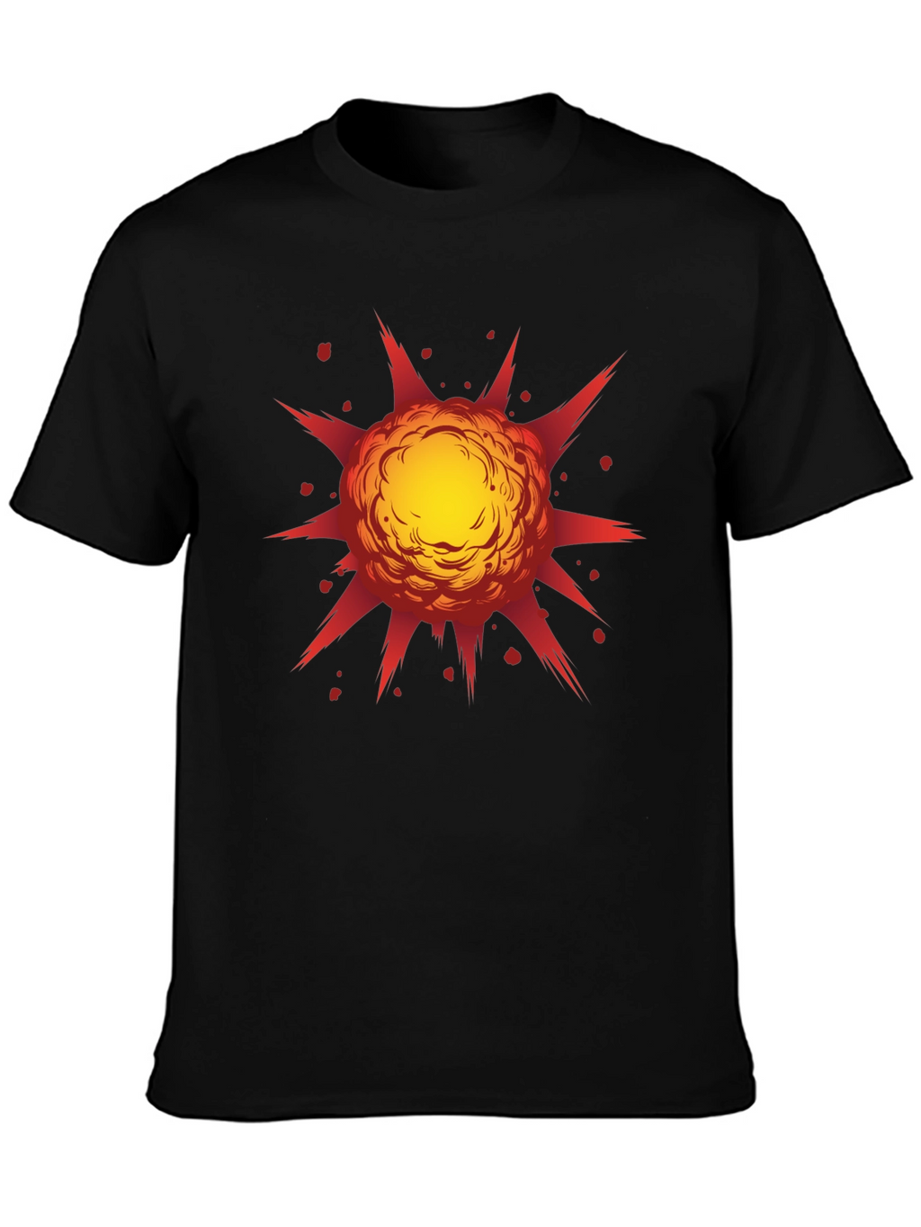 Explosive Graphic Print Black T-Shirt