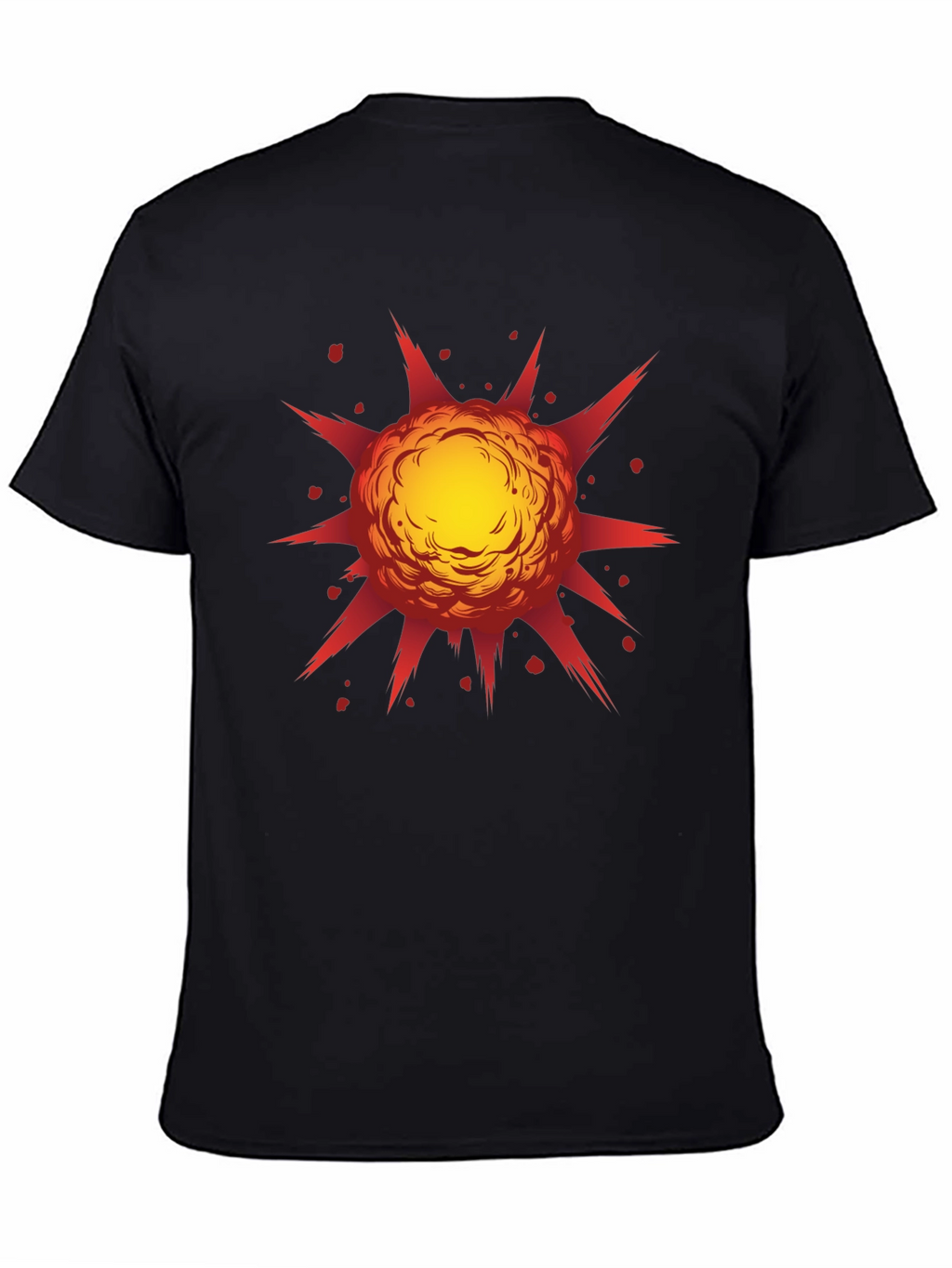 Explosive Graphic Print Black T-Shirt