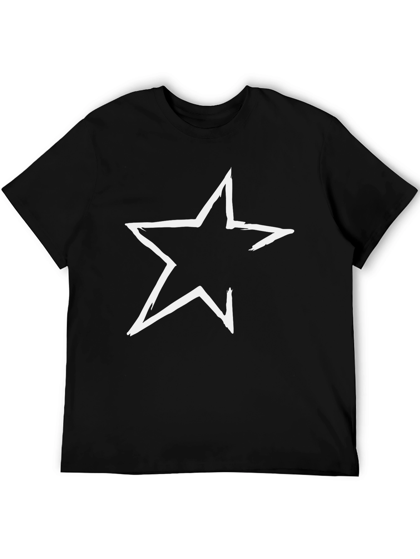 Bold Star Graphic Tee - Casual Black T-Shirt