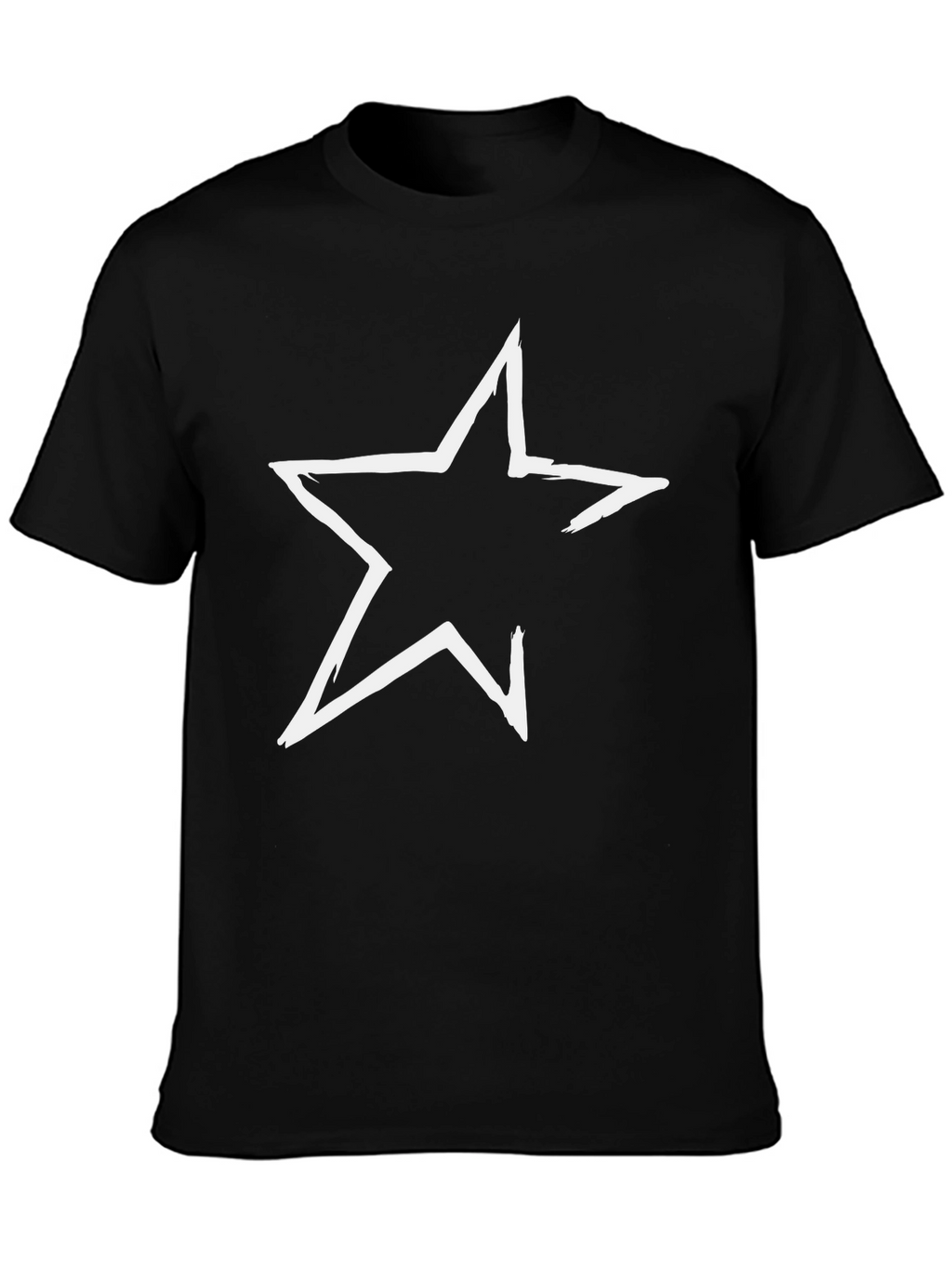 Bold Star Graphic Tee - Casual Black T-Shirt