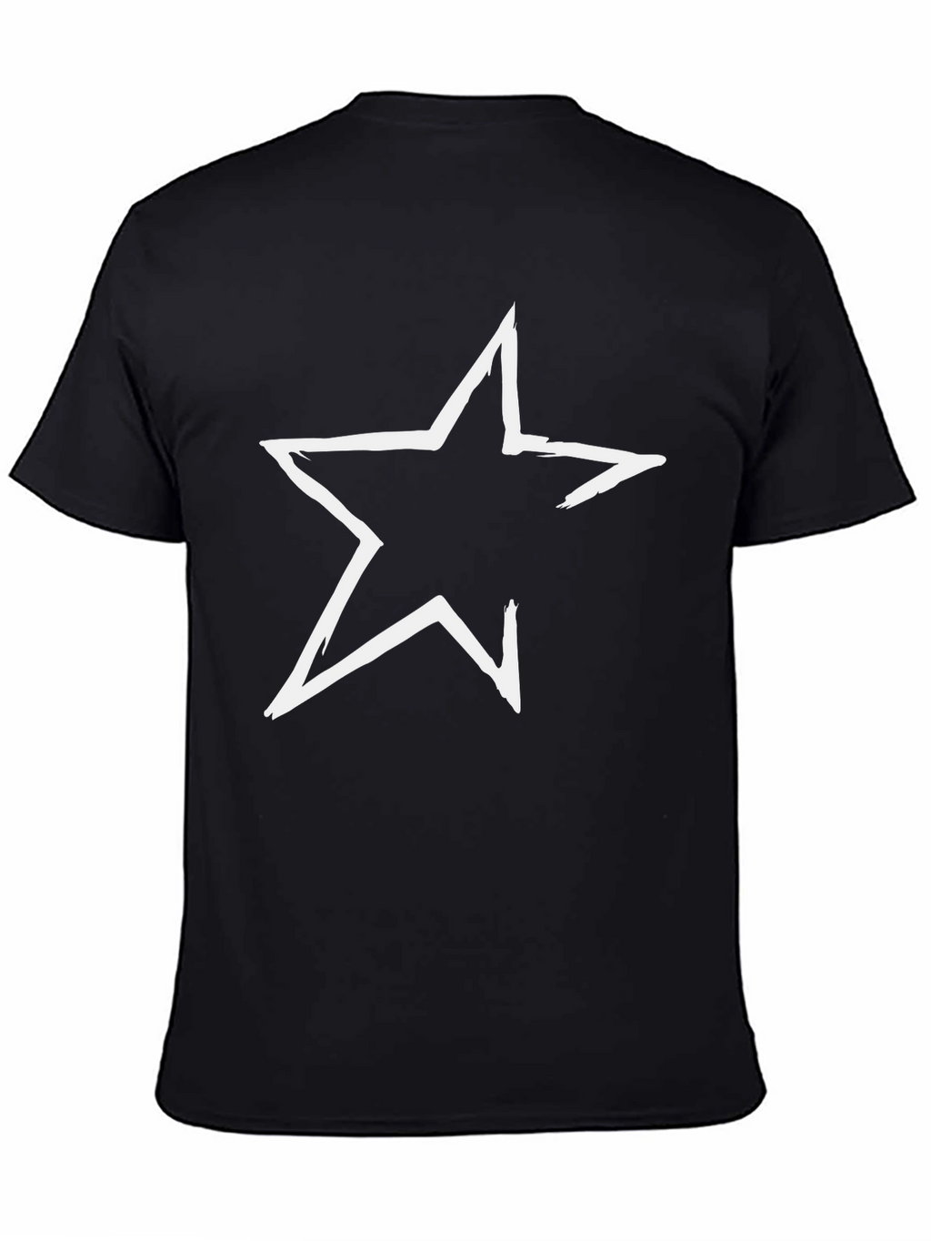 Bold Star Graphic Tee - Casual Black T-Shirt