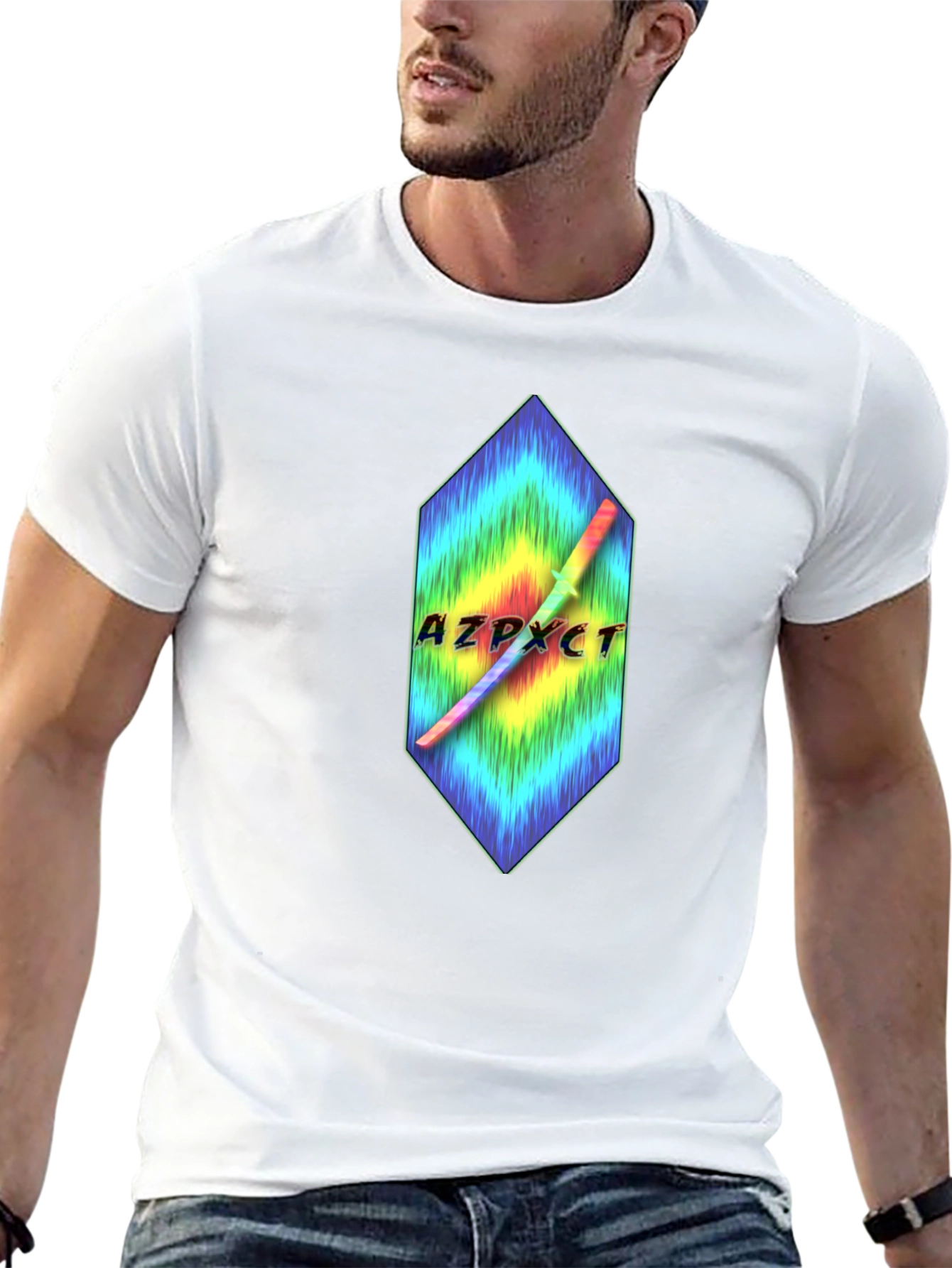 AZPXCT T-Shirt - Rainbow Sword Graphic Tee