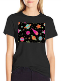 Cosmic Dreams T-Shirt - Galaxy Print Black Tee