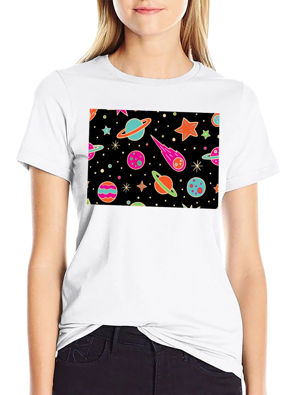 Cosmic Dreams T-Shirt - Galaxy Print Black Tee