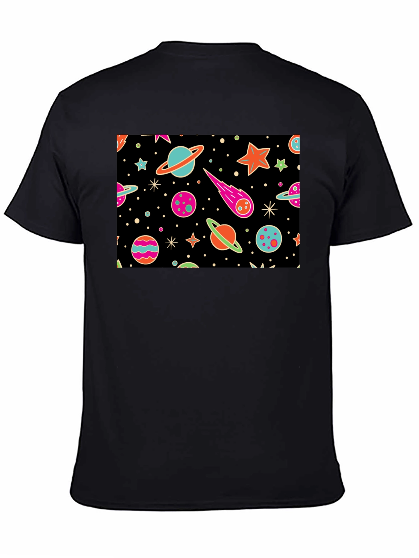 Cosmic Dreams T-Shirt - Galaxy Print Black Tee