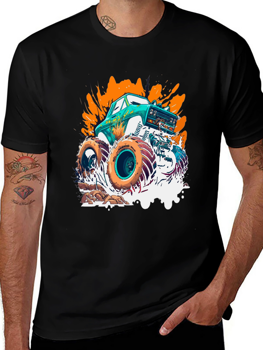 Monster Truck Graphic T-Shirt Cool Car Tee