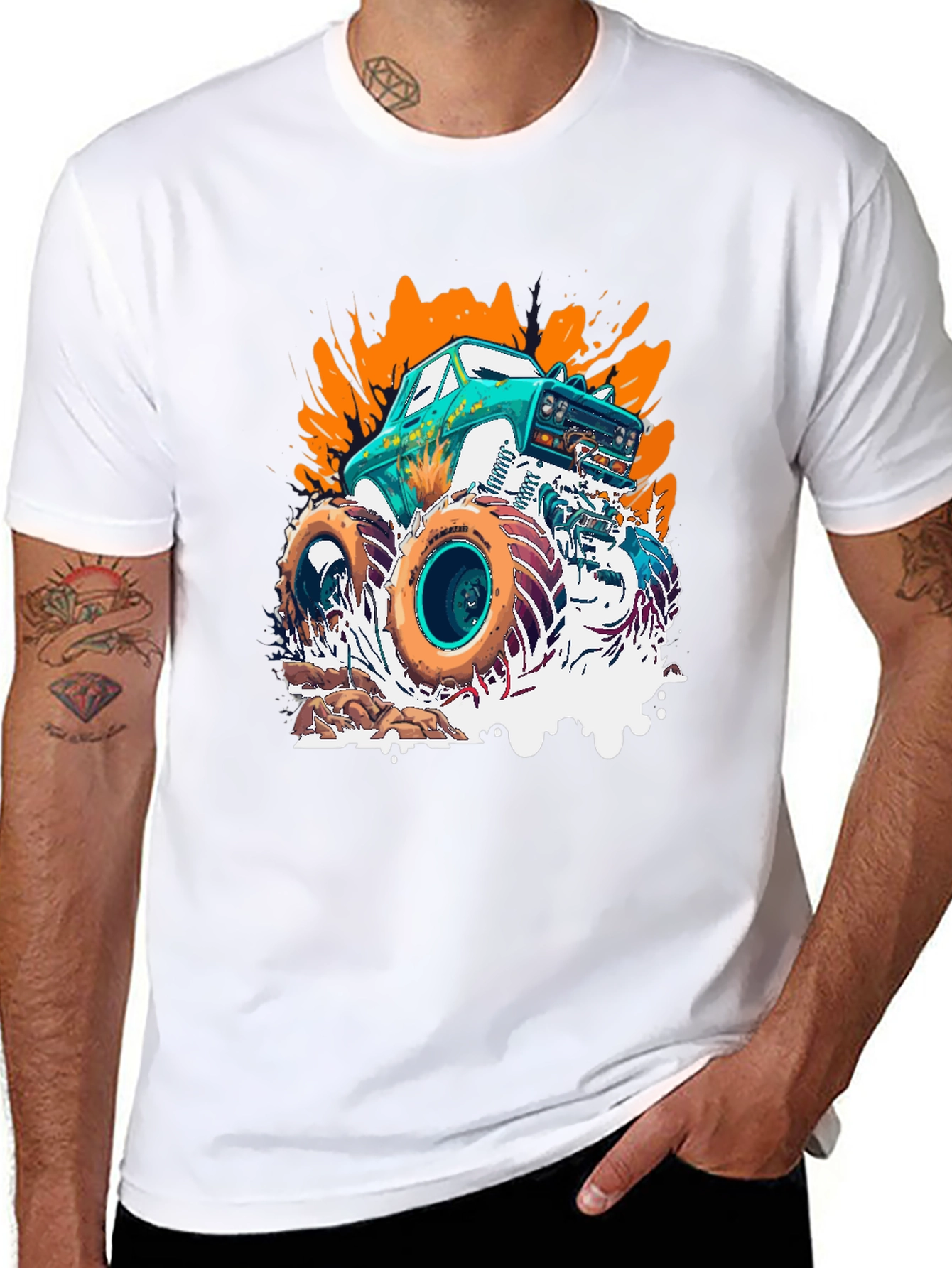 Monster Truck Graphic T-Shirt Cool Car Tee