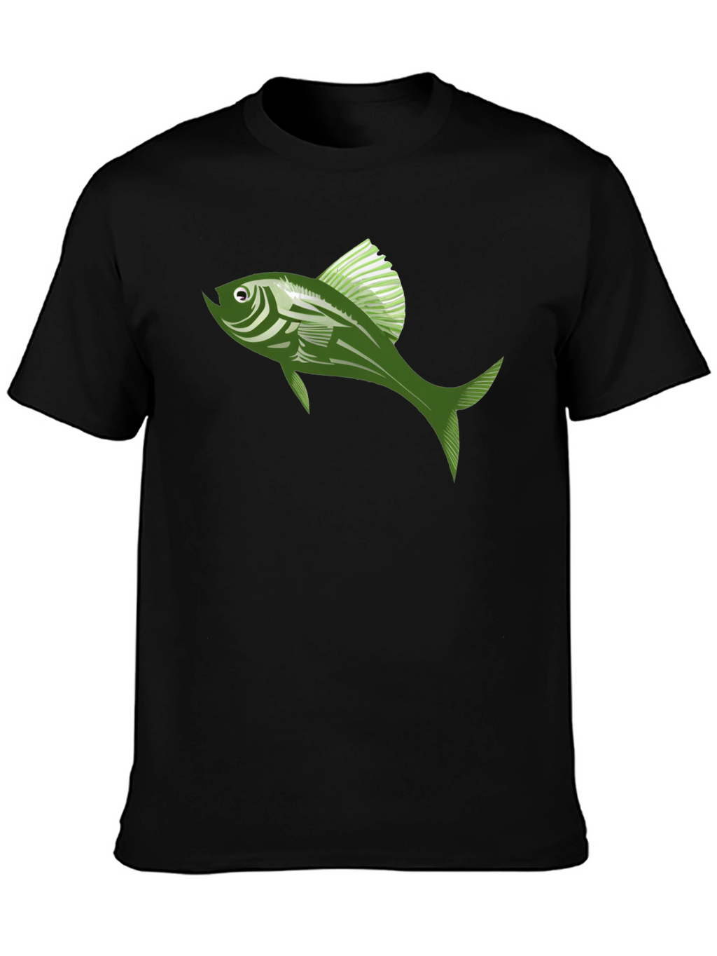 Cool Fish Graphic Tee - Stylish Black Cotton T-Shirt