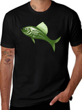 Cool Fish Graphic Tee - Stylish Black Cotton T-Shirt