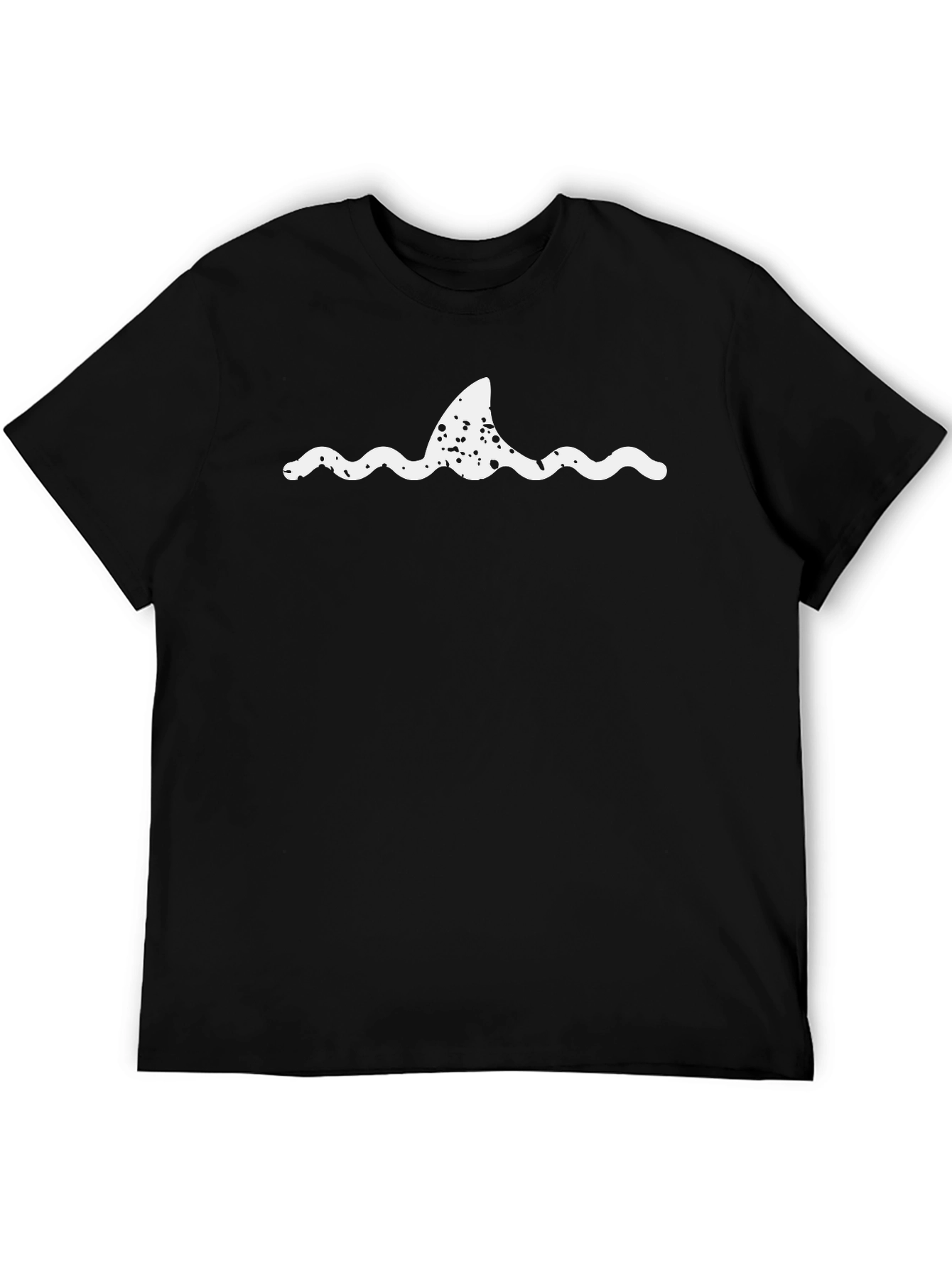 Shark Fin Waves Black T-Shirt