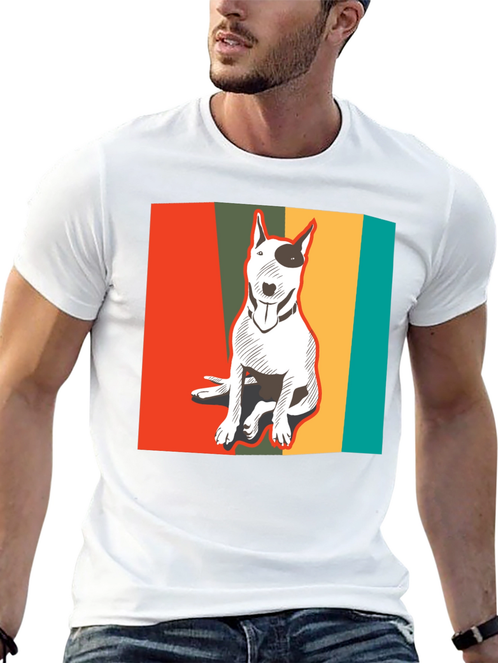 Retro Bull Terrier T-Shirt - Cool Dog Lover Tee
