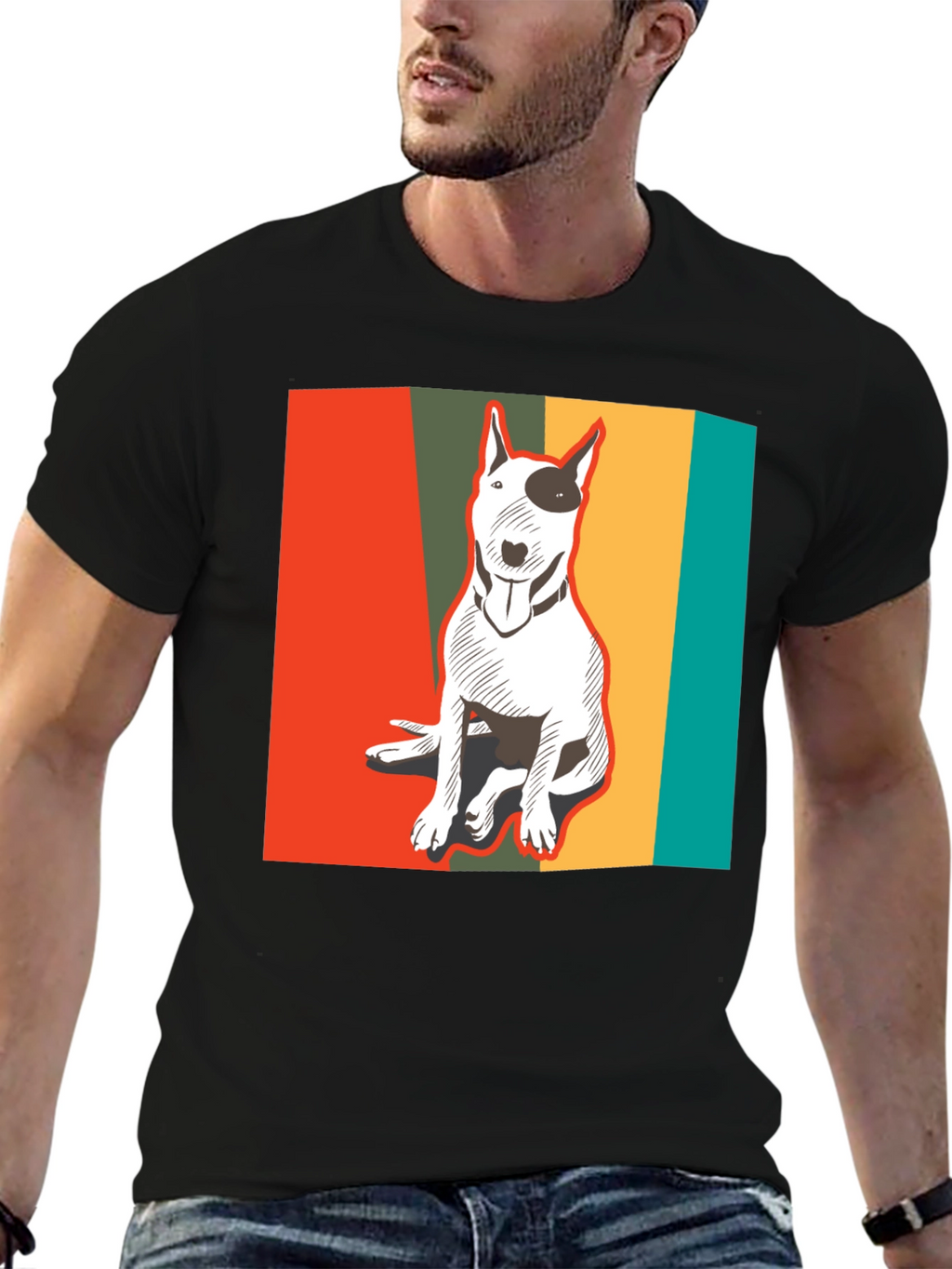 Retro Bull Terrier T-Shirt - Cool Dog Lover Tee