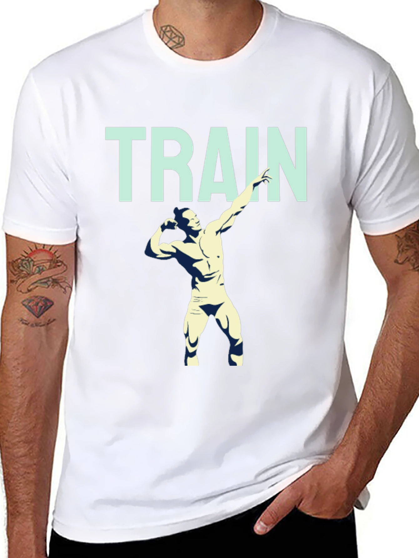 Train Gym T-Shirt Bodybuilder Fitness Workout Tee