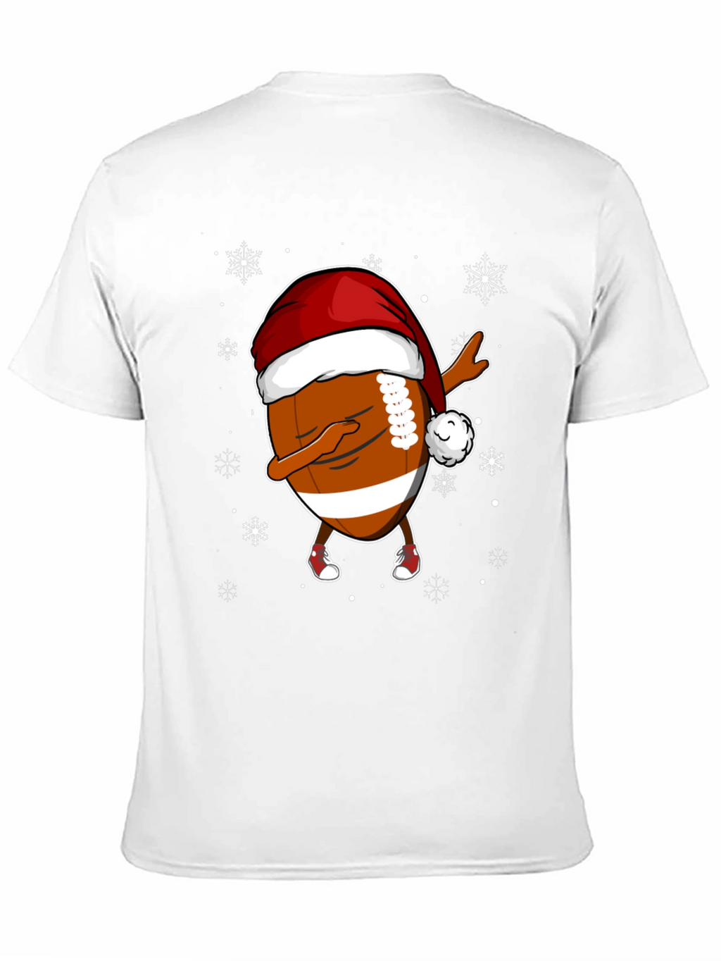 Funny Christmas Football Dabbing Santa Hat Tee