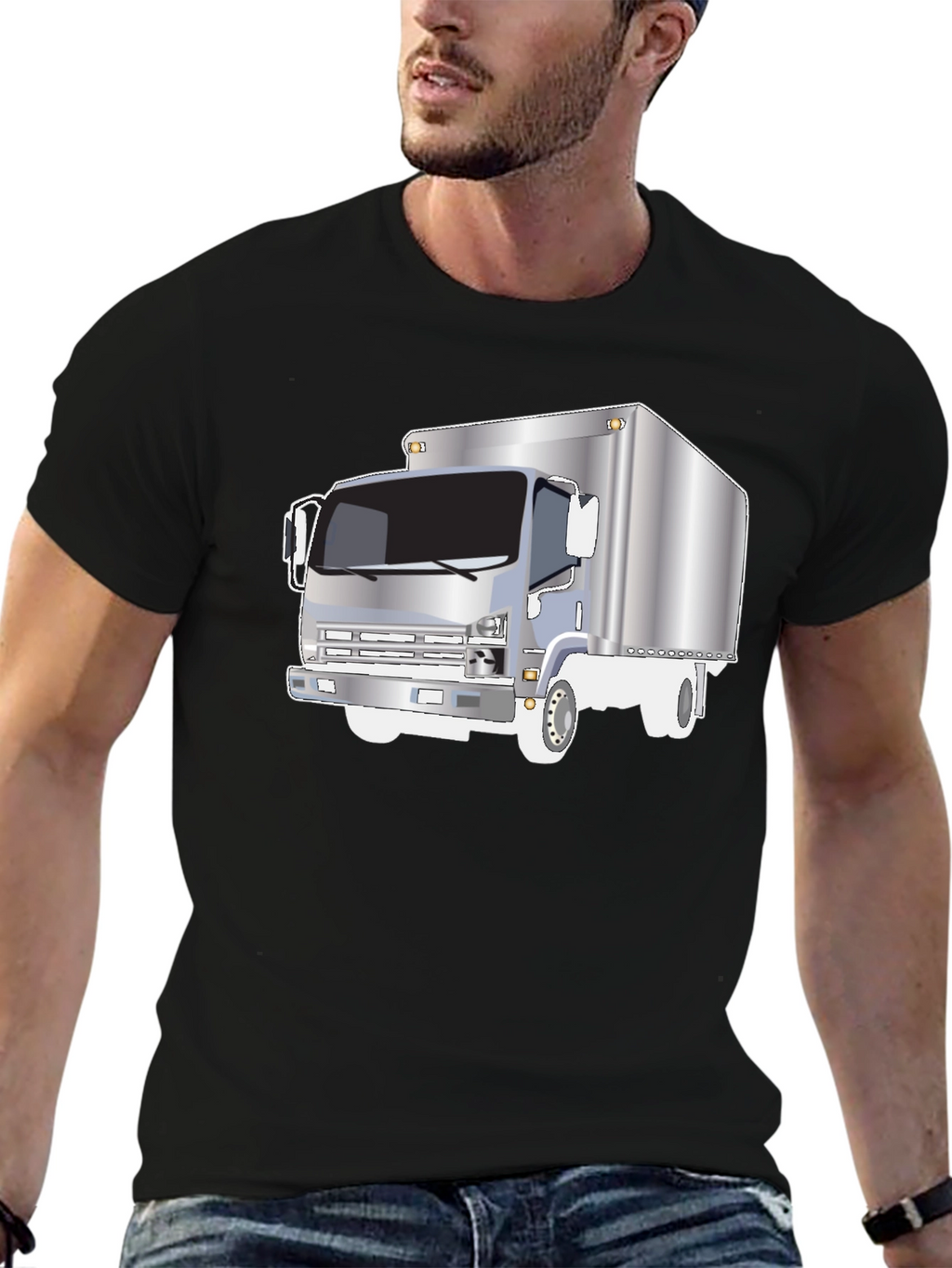 Truck Graphic Tee - Black Cotton Blend