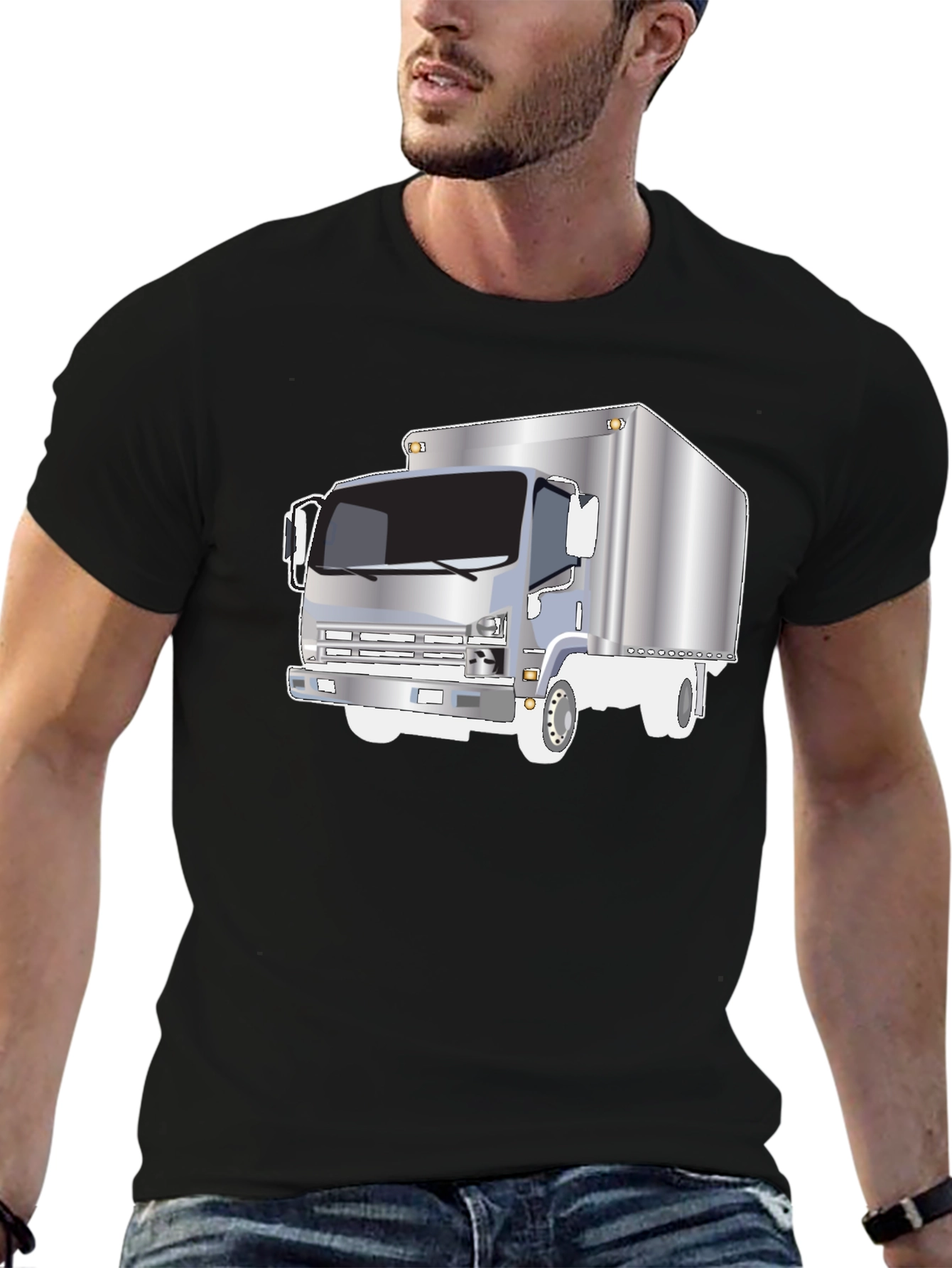 Truck Graphic Tee - Black Cotton Blend